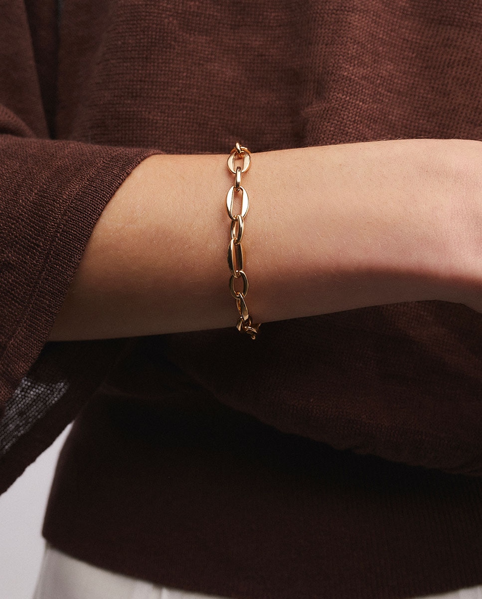Pulsera eslabones loa bañada en oro de 18 kt - Vidal & Vidal - Dorado Dorado-2