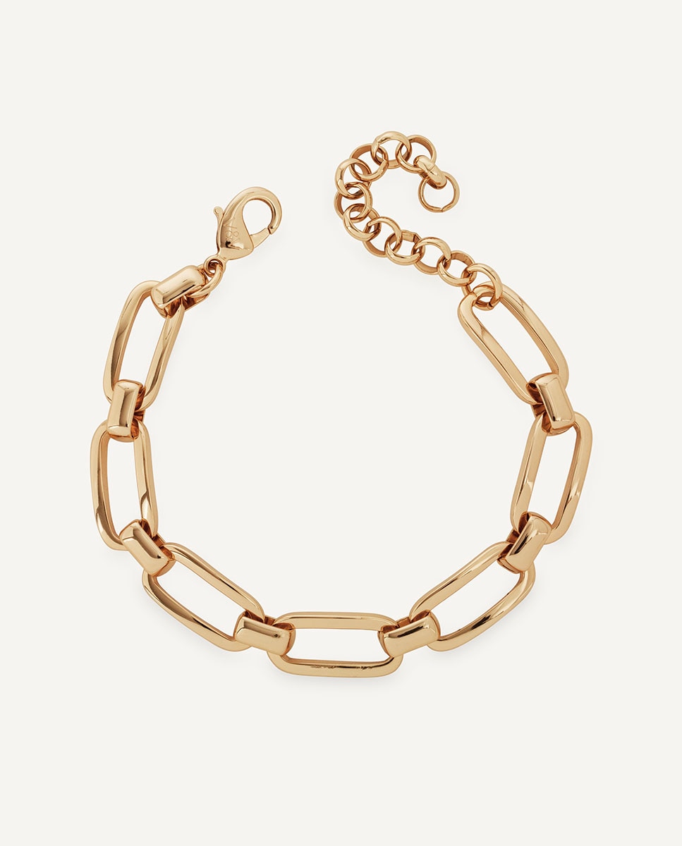 Imagen 0 de Pulsera eslabones loli bañada en oro de 18 kt Dorado
