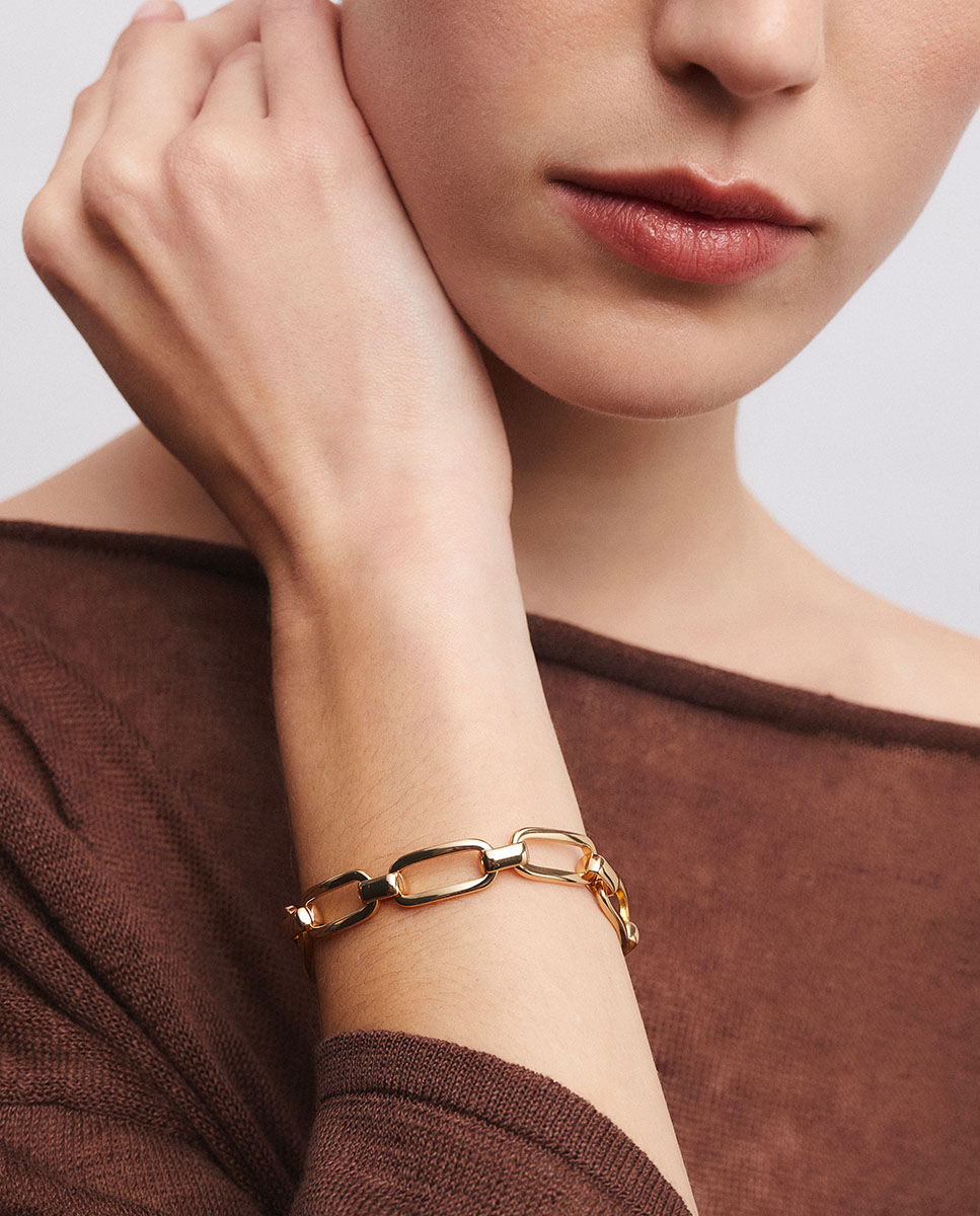 Pulsera eslabones loli bañada en oro de 18 kt - Vidal & Vidal - Dorado Dorado-2