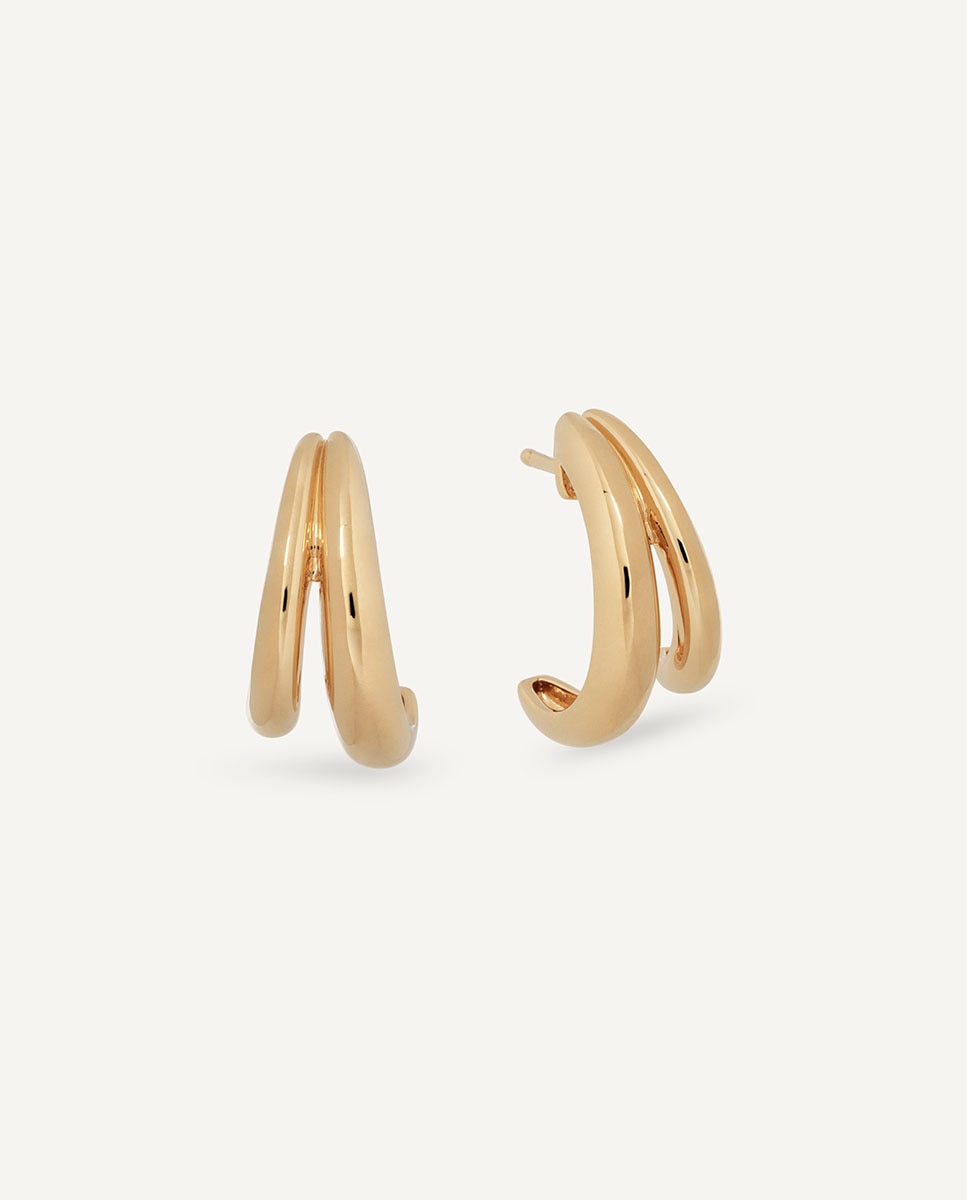 Pendientes semiluna alicia bañados en oro de 18 kt - Vidal & Vidal - Dorado Dorado-1