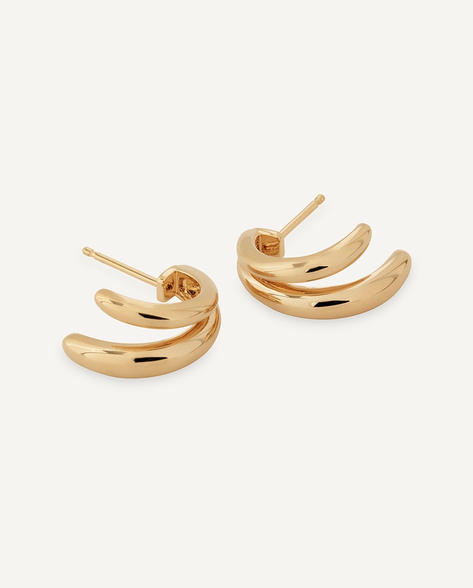 Pendientes semiluna alicia bañados en oro de 18 kt - Vidal & Vidal - Dorado Dorado-4