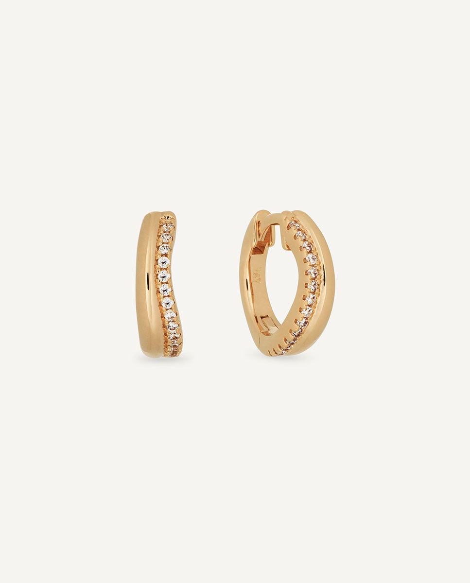 Pendientes de aro luige bañados en oro de 18 kt con circonitas - Vidal & Vidal - Dorado Dorado-1