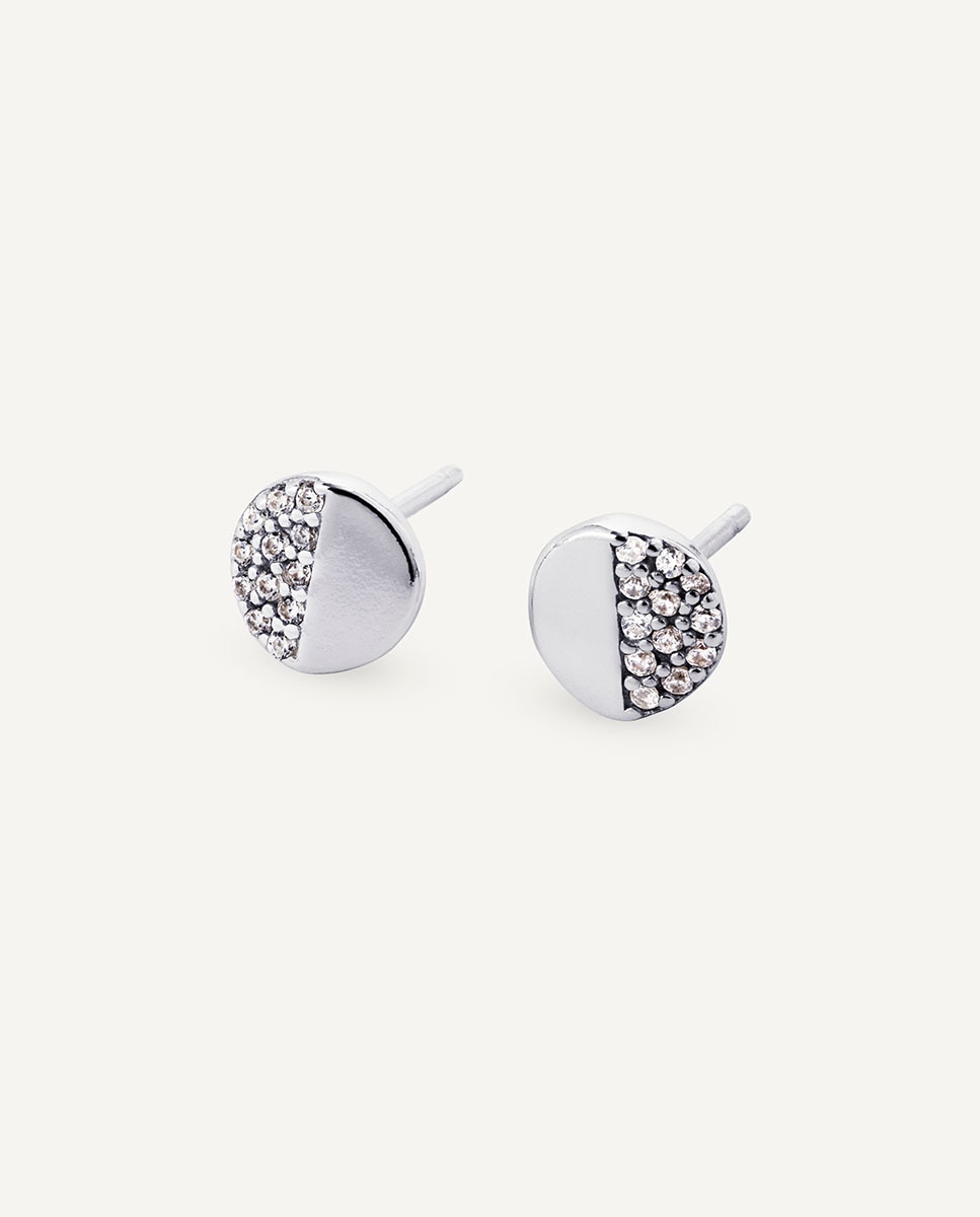 Pendientes botón roue de plata de ley 925 con circonitas - Vidal & Vidal - Plateado Plateado-4