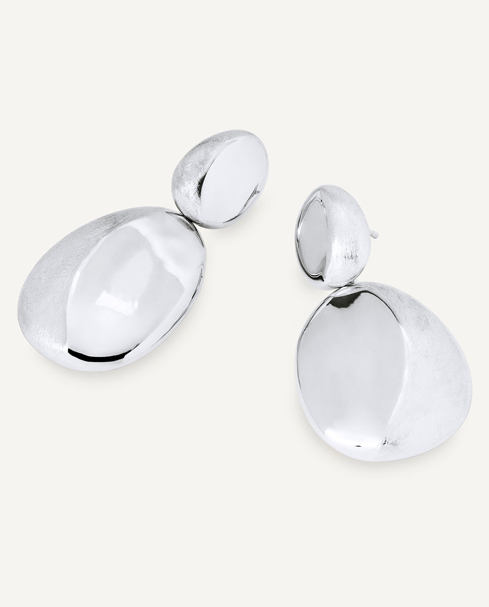Pendientes gruesos toffee bañados en plata de ley 925 - Vidal & Vidal - Plateado Plateado-4