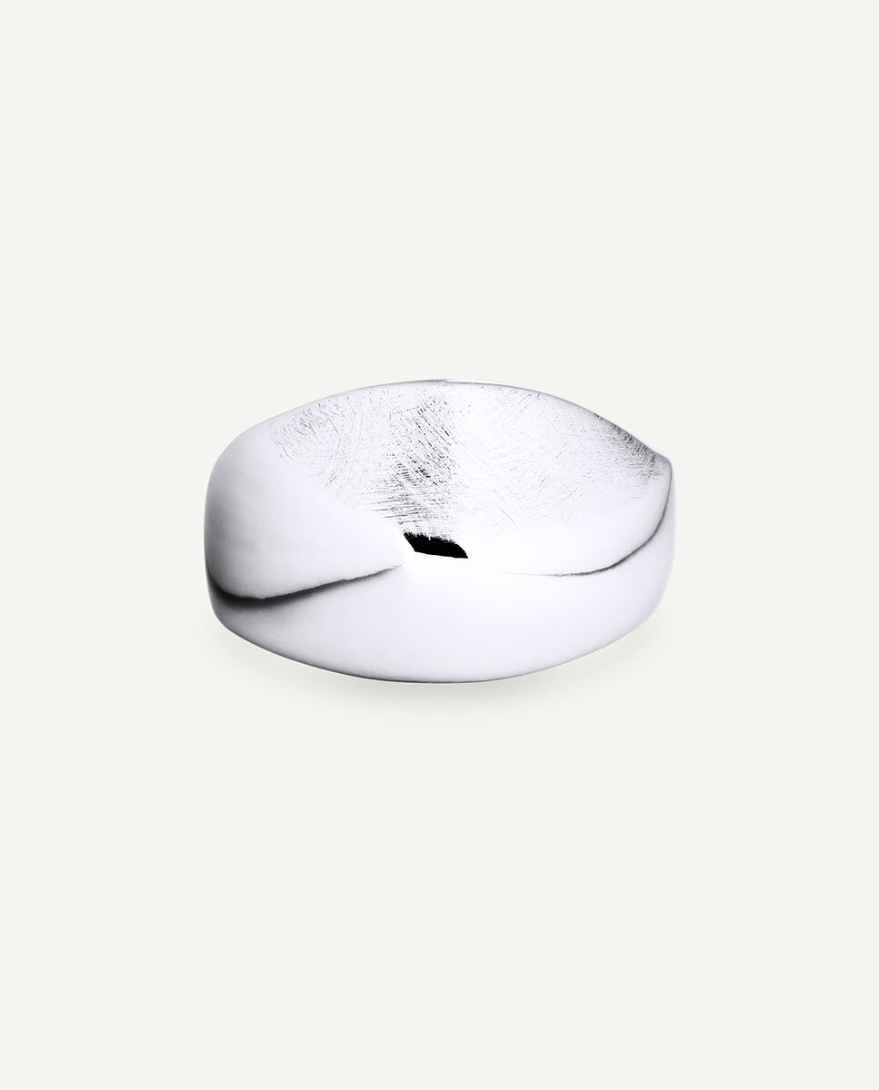 Anillo ancho toffee bañado en plata de ley 925 - Vidal & Vidal - Plateado Plateado-4