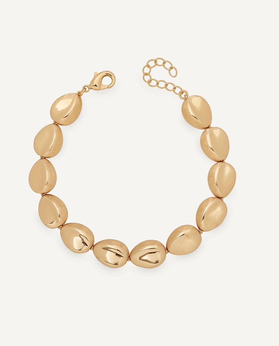 Imagen 0 de Pulsera de eslabones toffee bañada en oro de 18 kt Dorado