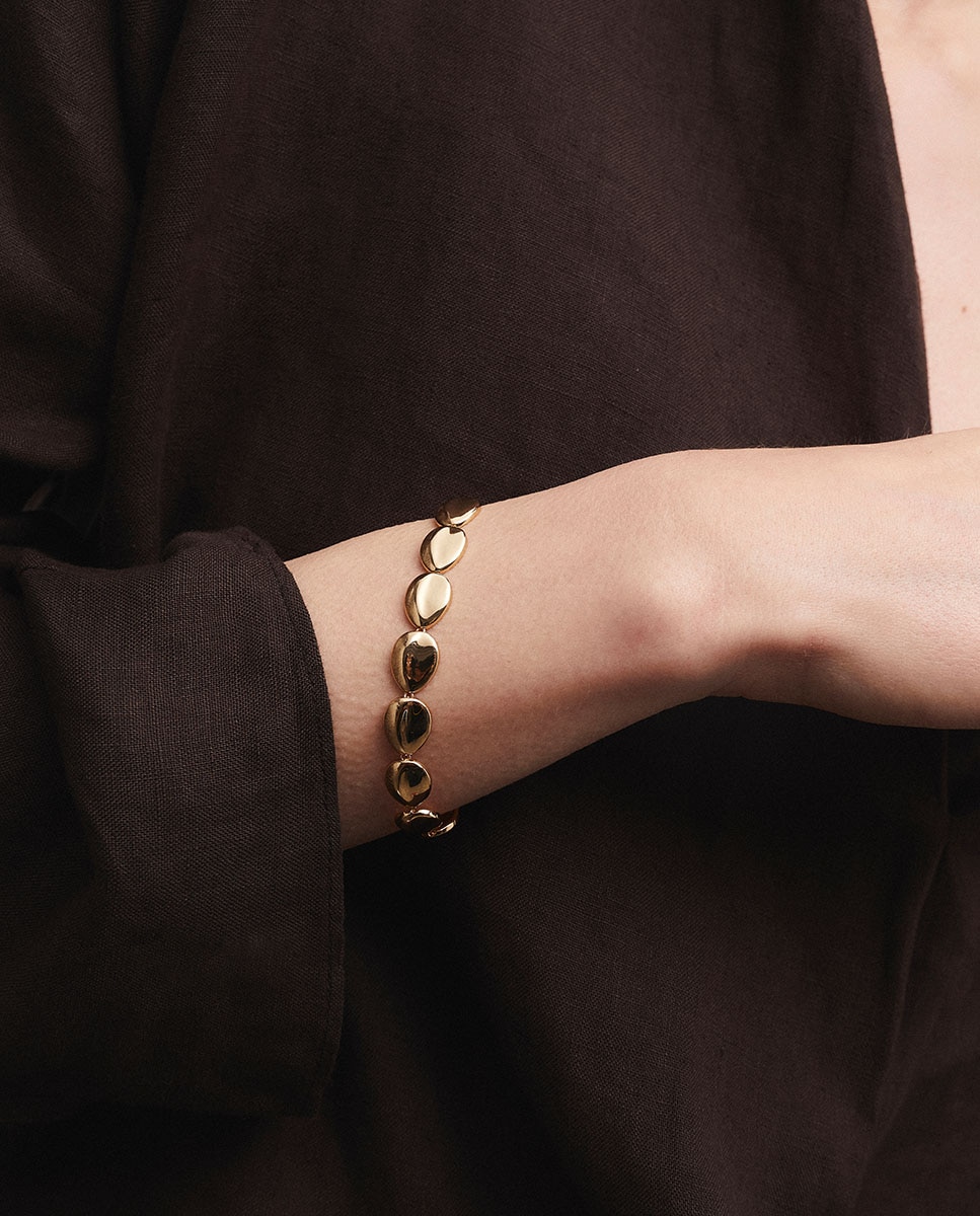Pulsera de eslabones toffee bañada en oro de 18 kt - Vidal & Vidal - Dorado Dorado-2