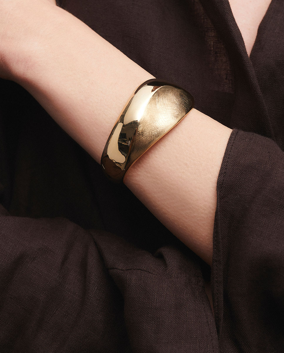 Brazalete rígido toffee bañado en oro de 18 kt - Vidal & Vidal - Dorado Dorado-2