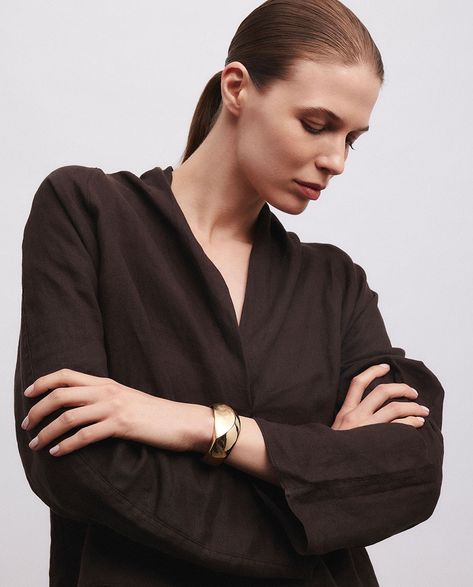 Brazalete rígido toffee bañado en oro de 18 kt - Vidal & Vidal - Dorado Dorado-3