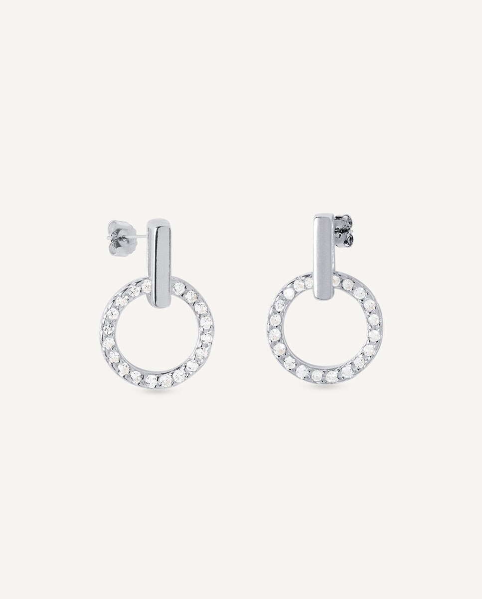 Pendientes allegretta colección clasicos de plata aro circonitas - Vidal & Vidal - Blanco Blanco-1