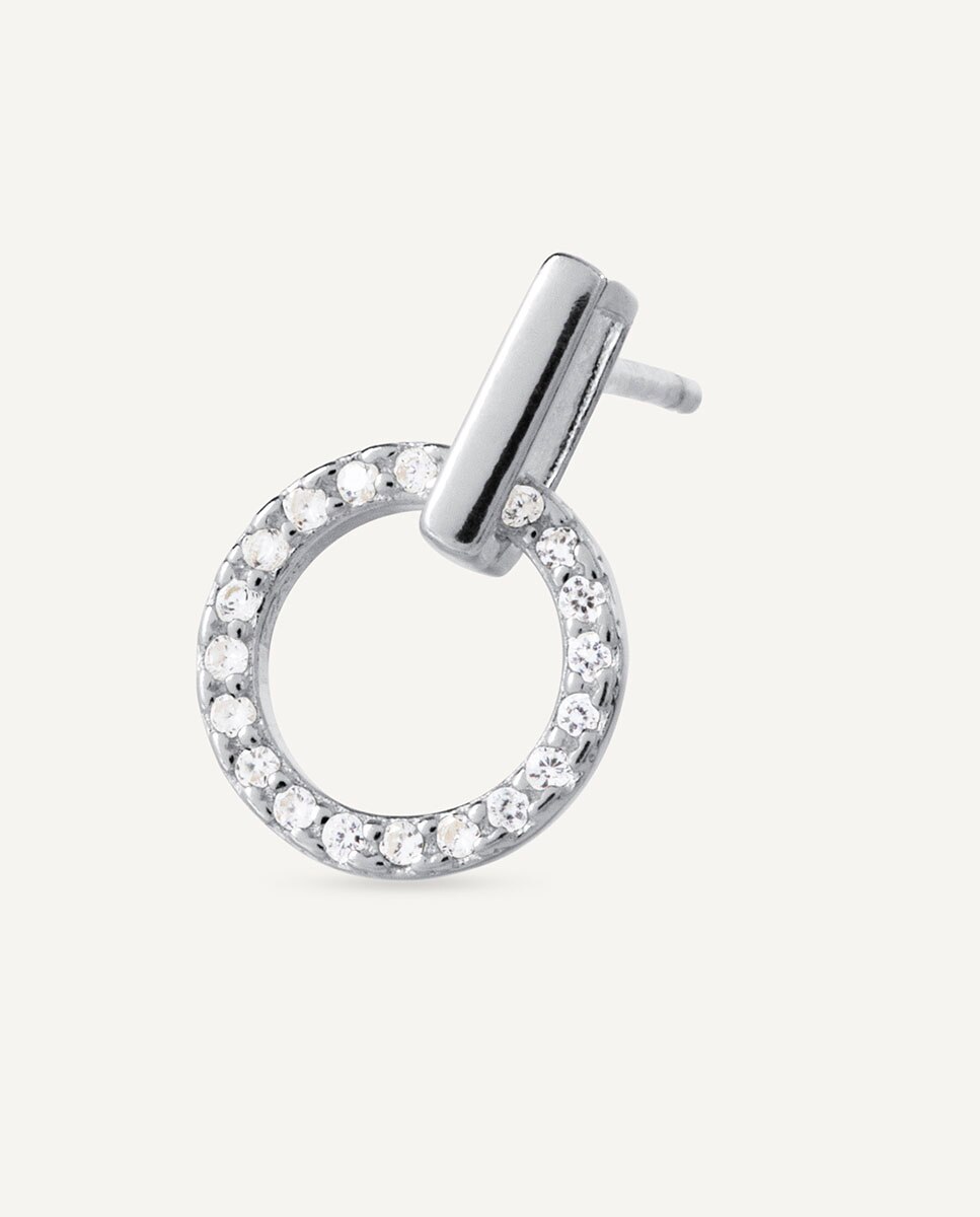 Pendientes allegretta colección clasicos de plata aro circonitas - Vidal & Vidal - Blanco Blanco-4