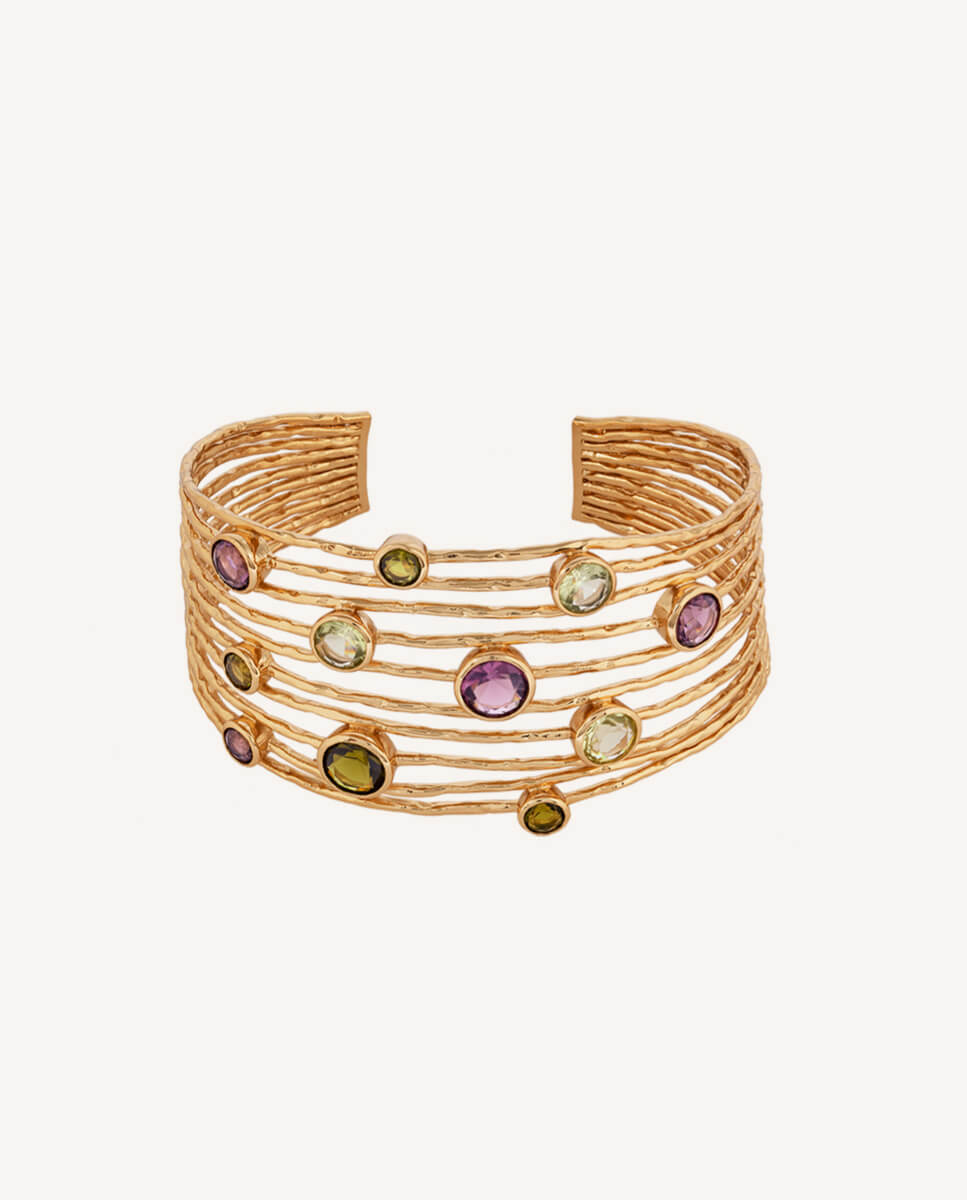 Pulsera rígida tiras guida con piedras naturales - Vidal & Vidal - Multicolor Multicolor-1
