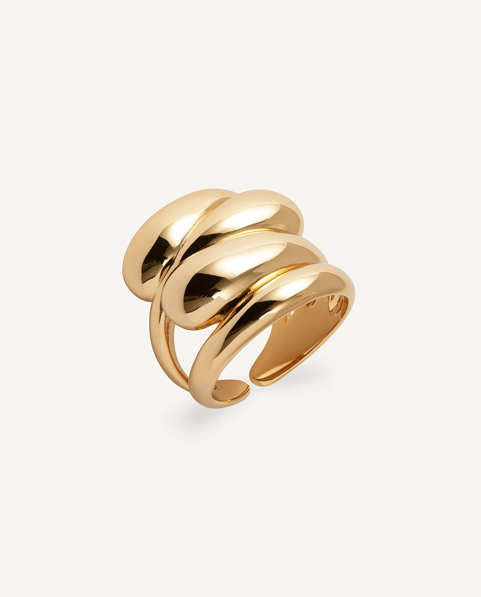Anillo big drop bañado en 18 kt - Vidal & Vidal - Oro Oro-1