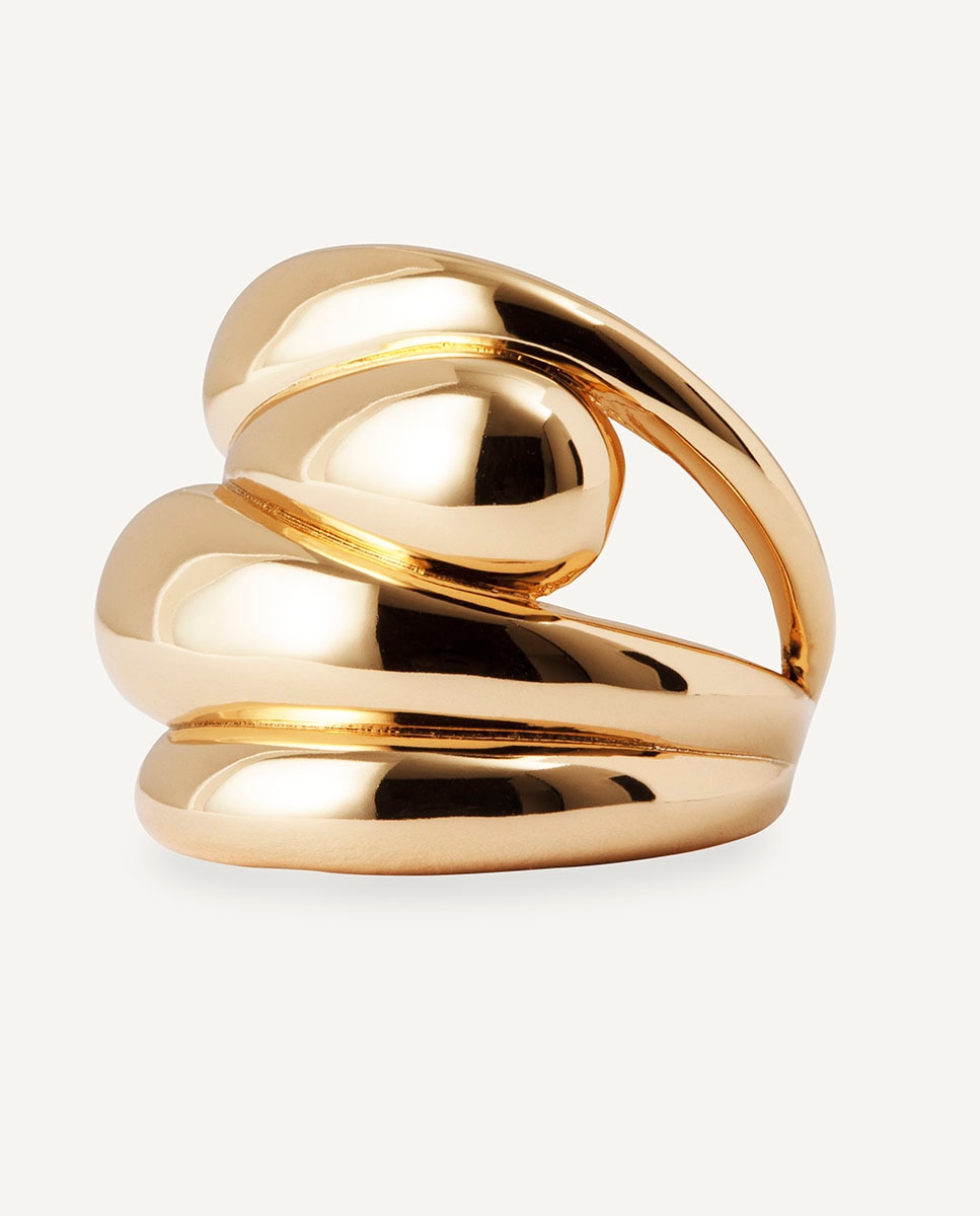 Anillo big drop bañado en 18 kt - Vidal & Vidal - Oro Oro-4