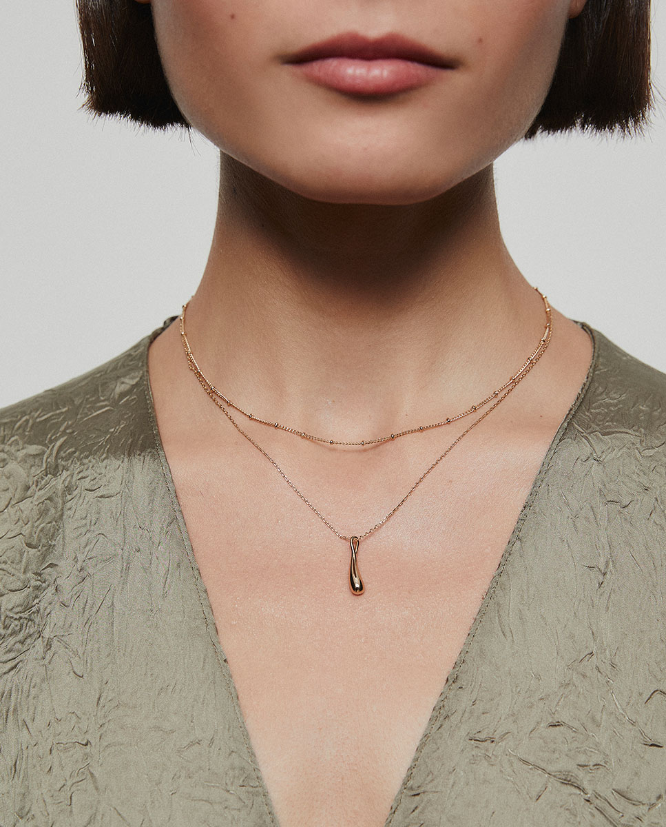 Colgante long drop bañado en oro 18 kt - Vidal & Vidal - Oro Oro-2