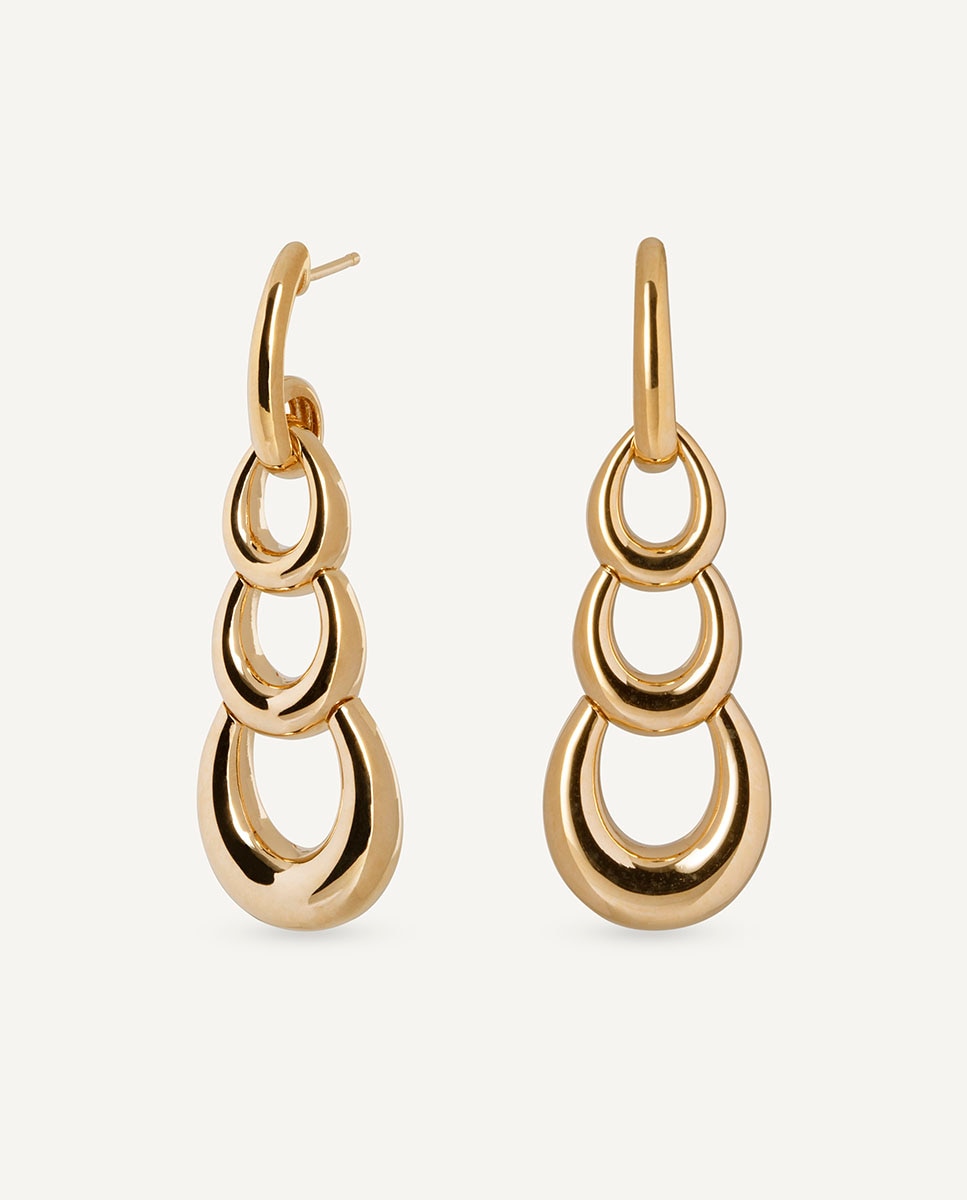 Pendientes suave largos bañados en oro de 18 kt Oro Vidal & Vidal Oro-1