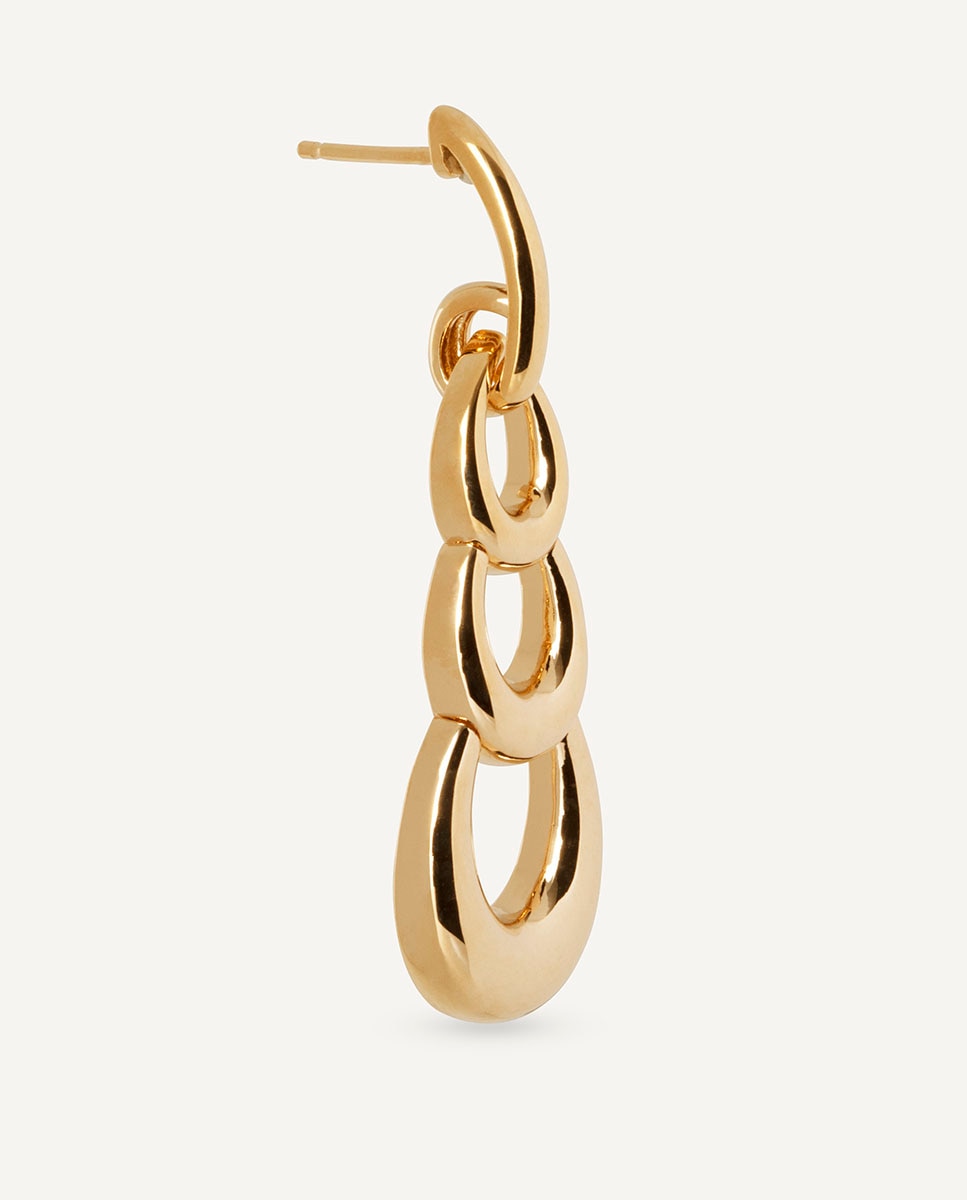 Pendientes suave largos bañados en oro de 18 kt Oro Vidal & Vidal Oro-4