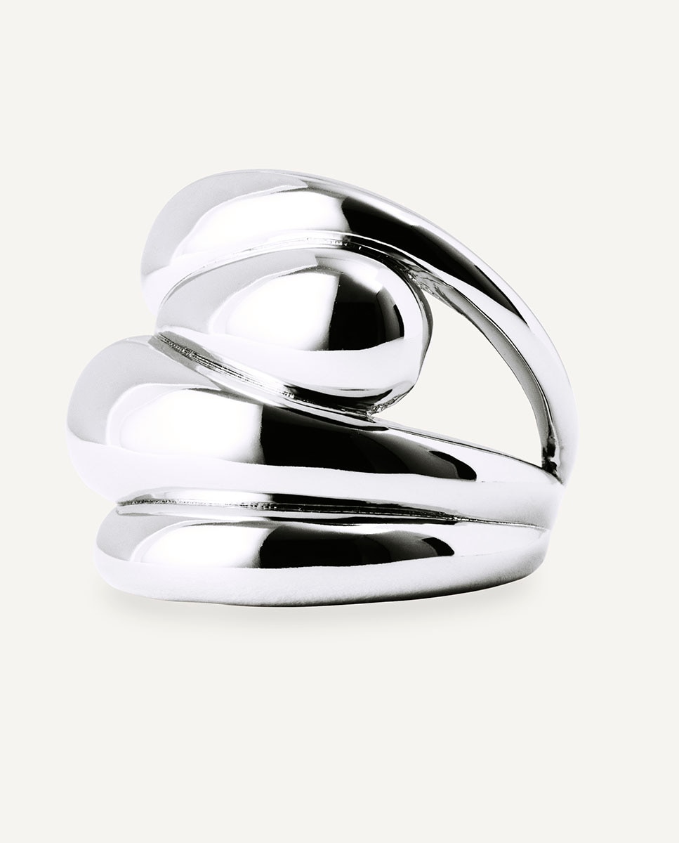 Imagen 4 de Anillo big drop bañado en plata de ley 925 - Vidal & Vidal - Plata Plata