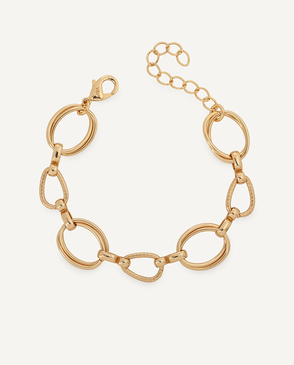 Imagen 1 de Pulsera eslabones pivot bañada en oro de 18 kt Oro