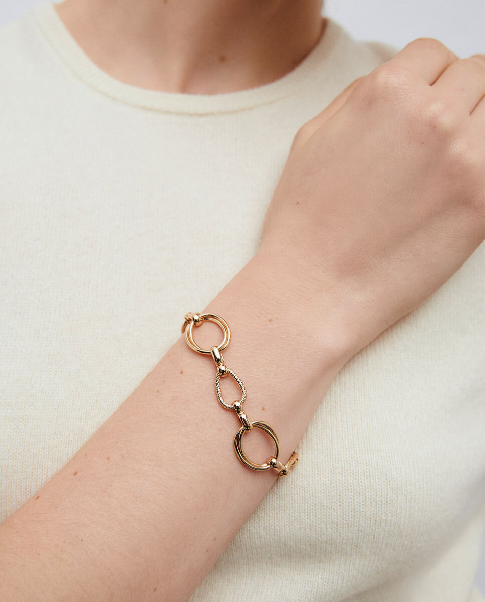 Imagen 2 de Pulsera eslabones pivot bañada en oro de 18 kt - Vidal & Vidal - Oro Oro