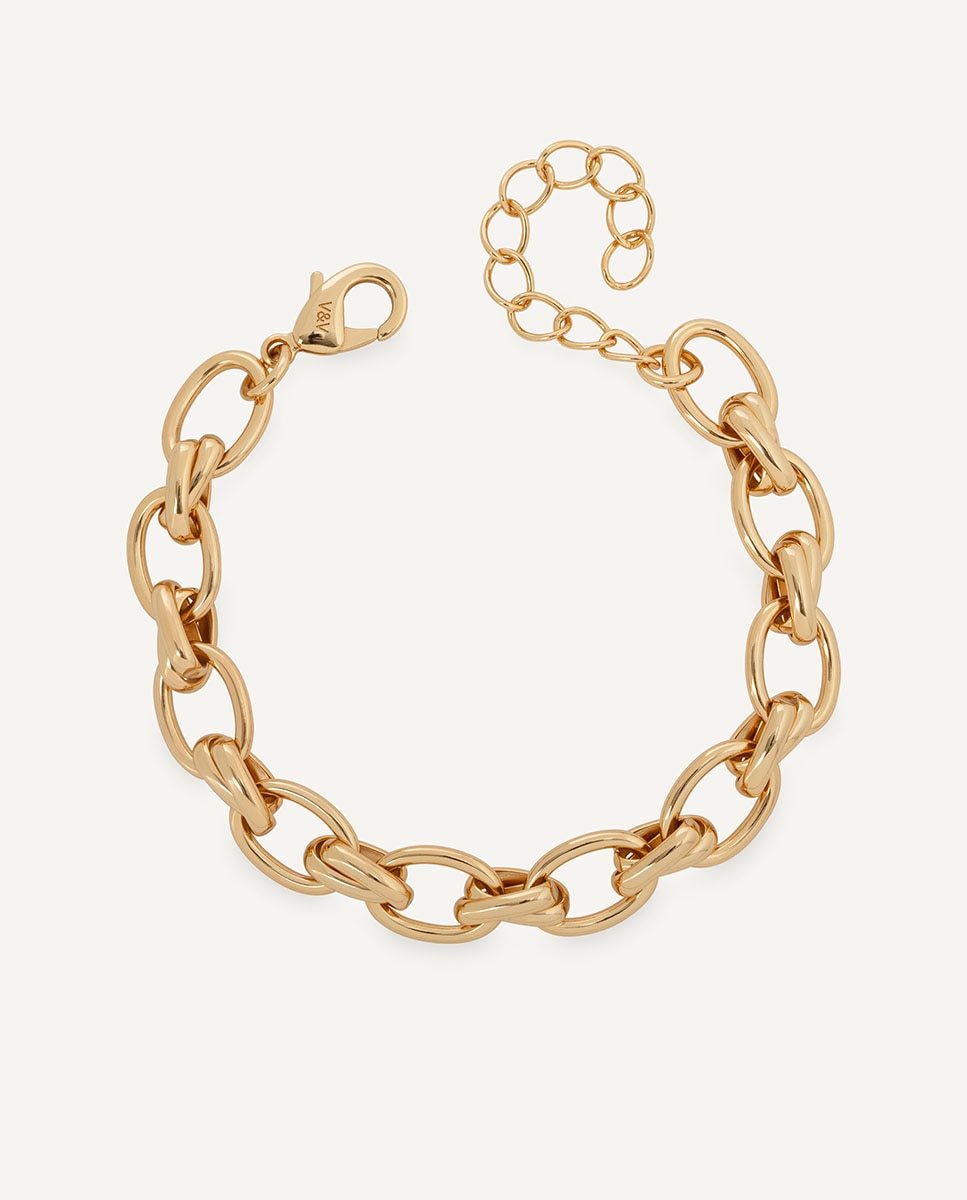 Imagen 1 de Pulsera eslabones nexus bañada en oro de 18 kt Oro