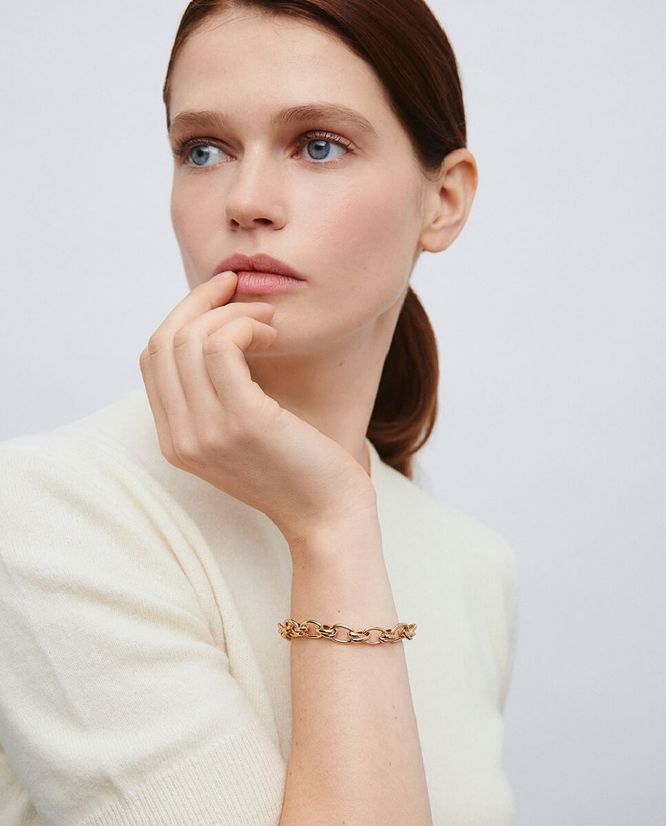 Imagen 3 de Pulsera eslabones nexus bañada en oro de 18 kt - Vidal & Vidal - Oro Oro