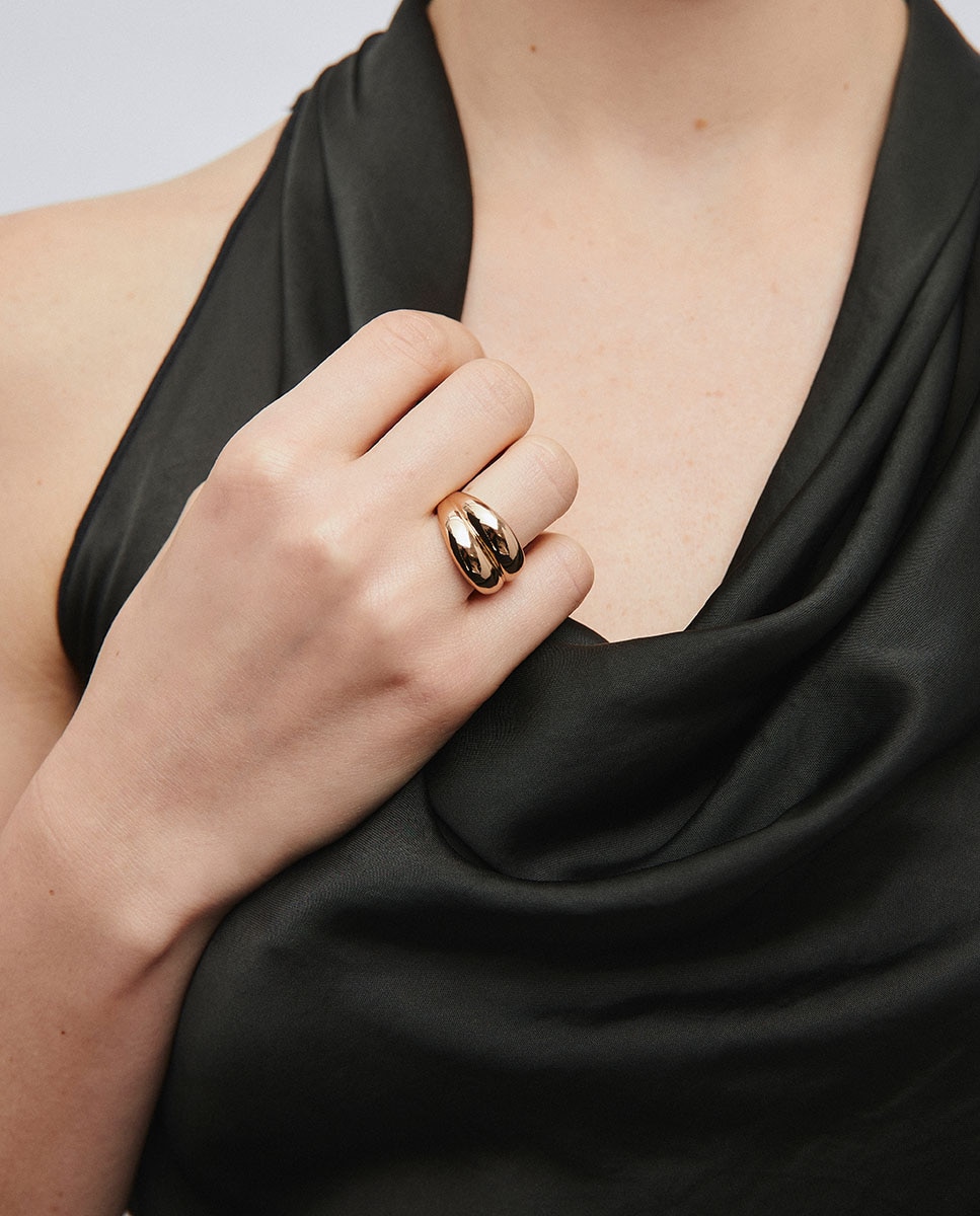 Imagen 2 de Anillo ancho liso autentic bañado en oro de 18 kt - Vidal & Vidal - Oro Oro