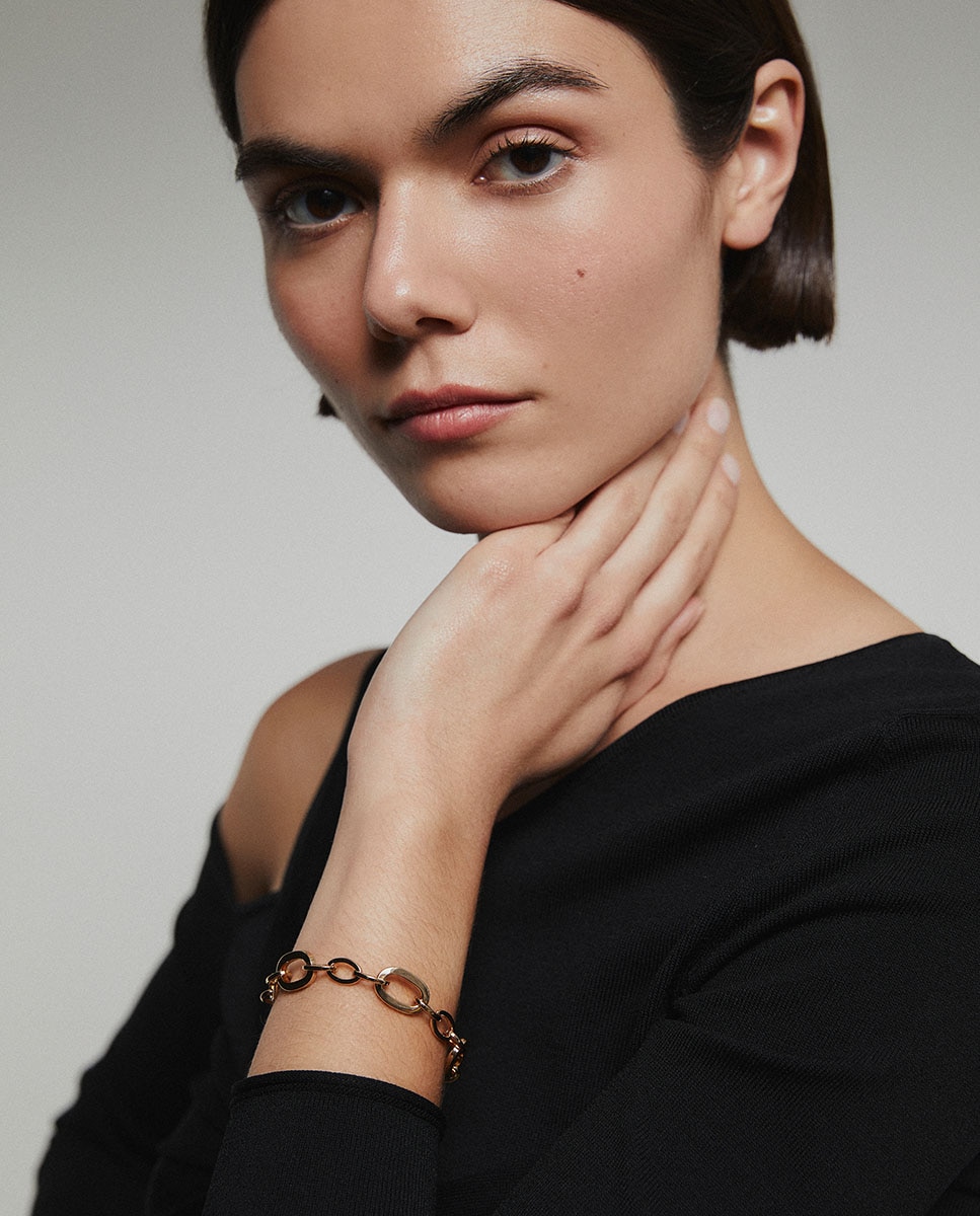 Imagen 2 de Pulsera carina bañada en oro de 18 kt con eslabones - Vidal & Vidal - Oro Oro