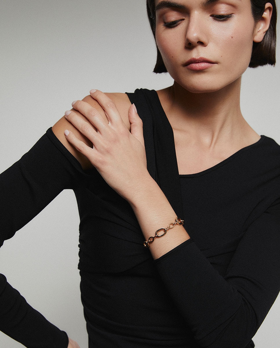 Imagen 3 de Pulsera carina bañada en oro de 18 kt con eslabones - Vidal & Vidal - Oro Oro