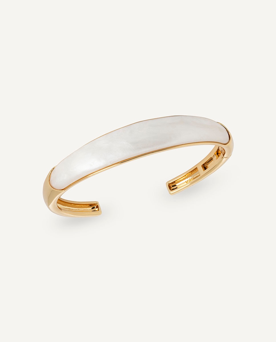 Imagen 1 de Brazalete rígido clar beige bañado en oro de 18 kt Beige
