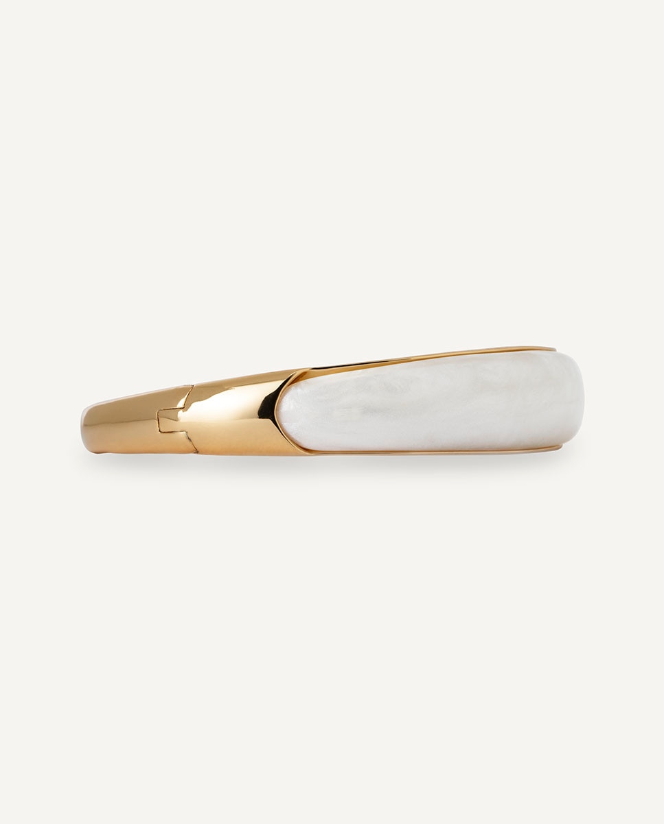 Imagen 4 de Brazalete rígido clar beige bañado en oro de 18 kt - Vidal & Vidal - Beige Beige