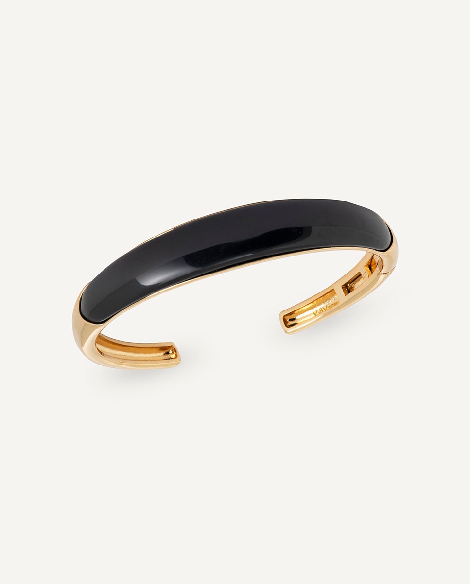 Imagen 1 de Brazalete rígido fosc negro bañado en oro de 18 kt - Vidal & Vidal - Negro Negro