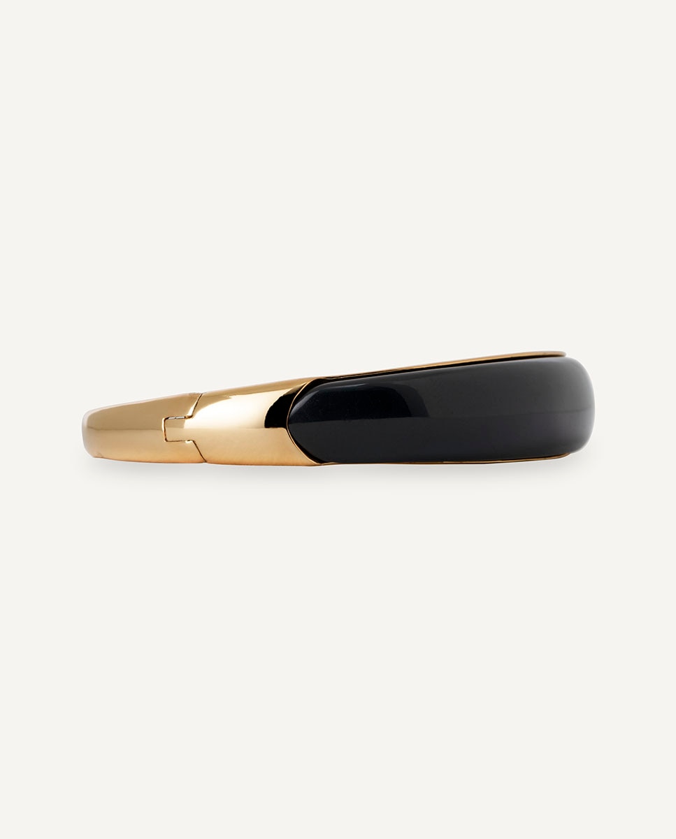 Imagen 4 de Brazalete rígido fosc negro bañado en oro de 18 kt - Vidal & Vidal - Negro Negro