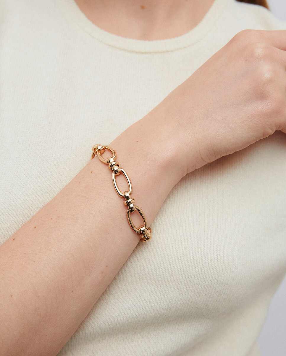 Imagen 2 de Pulsera eslabones anura bañada en oro de 18 kt - Vidal & Vidal - Oro Oro