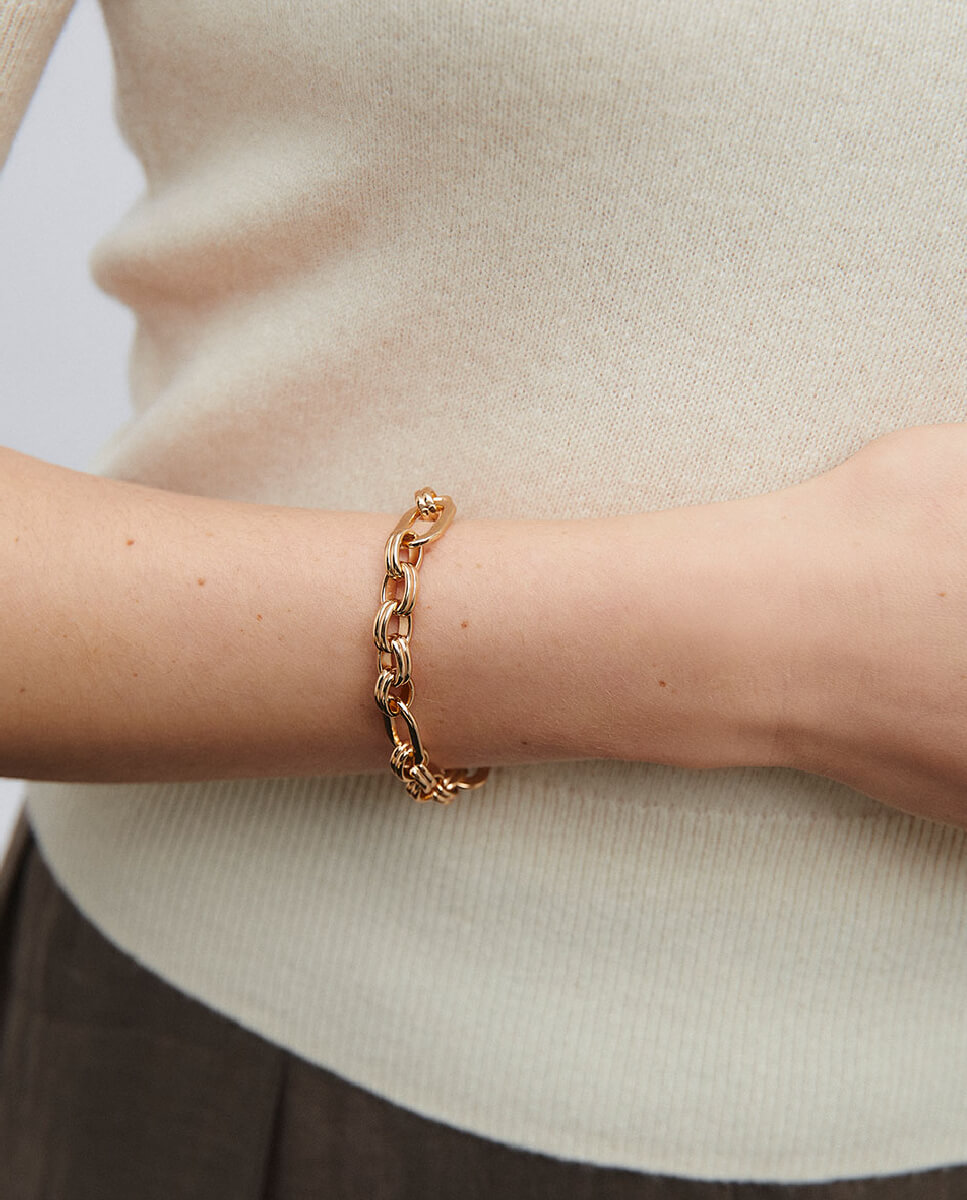 Imagen 2 de Pulsera eslabones unise bañada en oro de 18 kt - Vidal & Vidal - Oro Oro