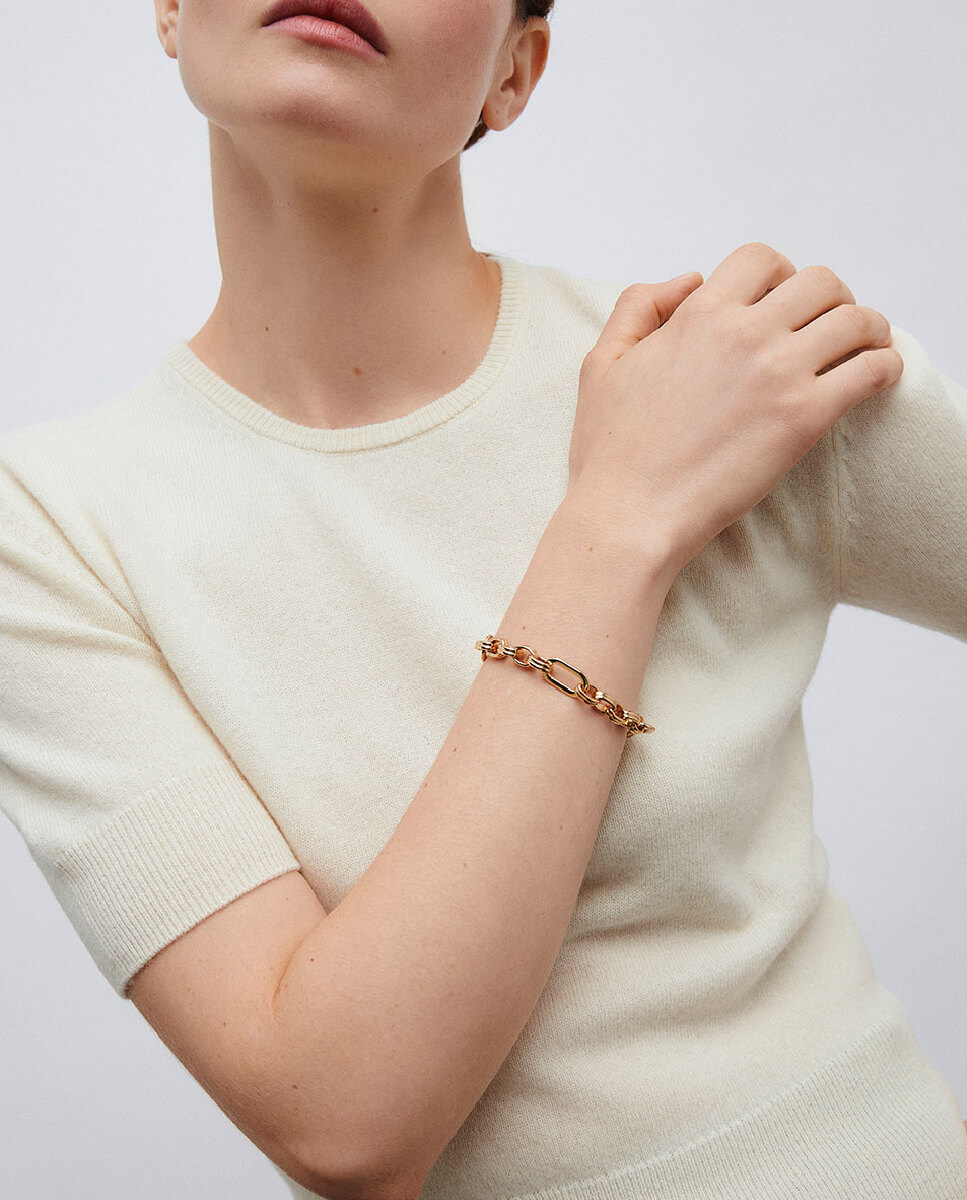 Imagen 3 de Pulsera eslabones unise bañada en oro de 18 kt - Vidal & Vidal - Oro Oro