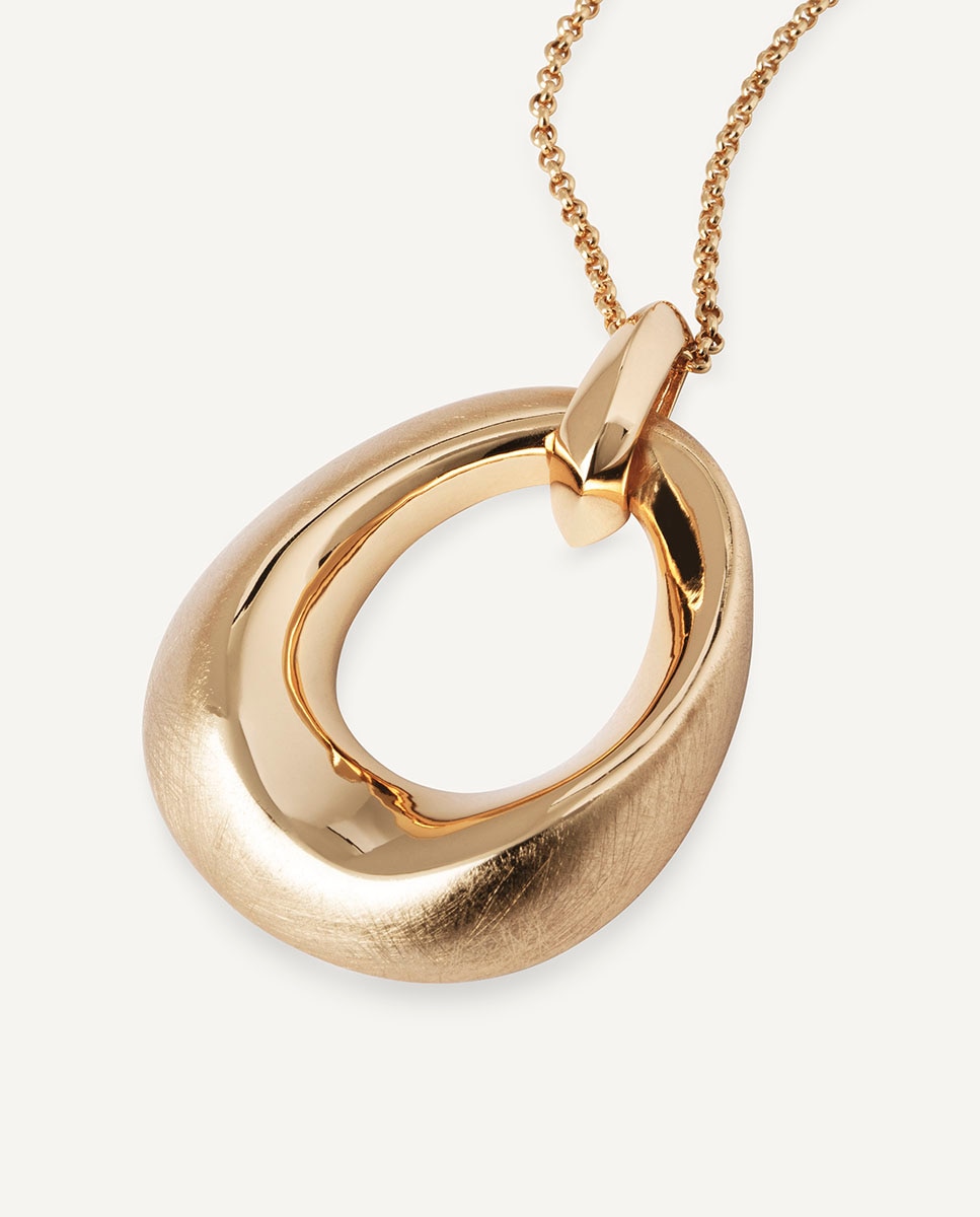 Colgante oval volumen textura dual bañado en de 18 kt - Vidal & Vidal - Oro Oro-4