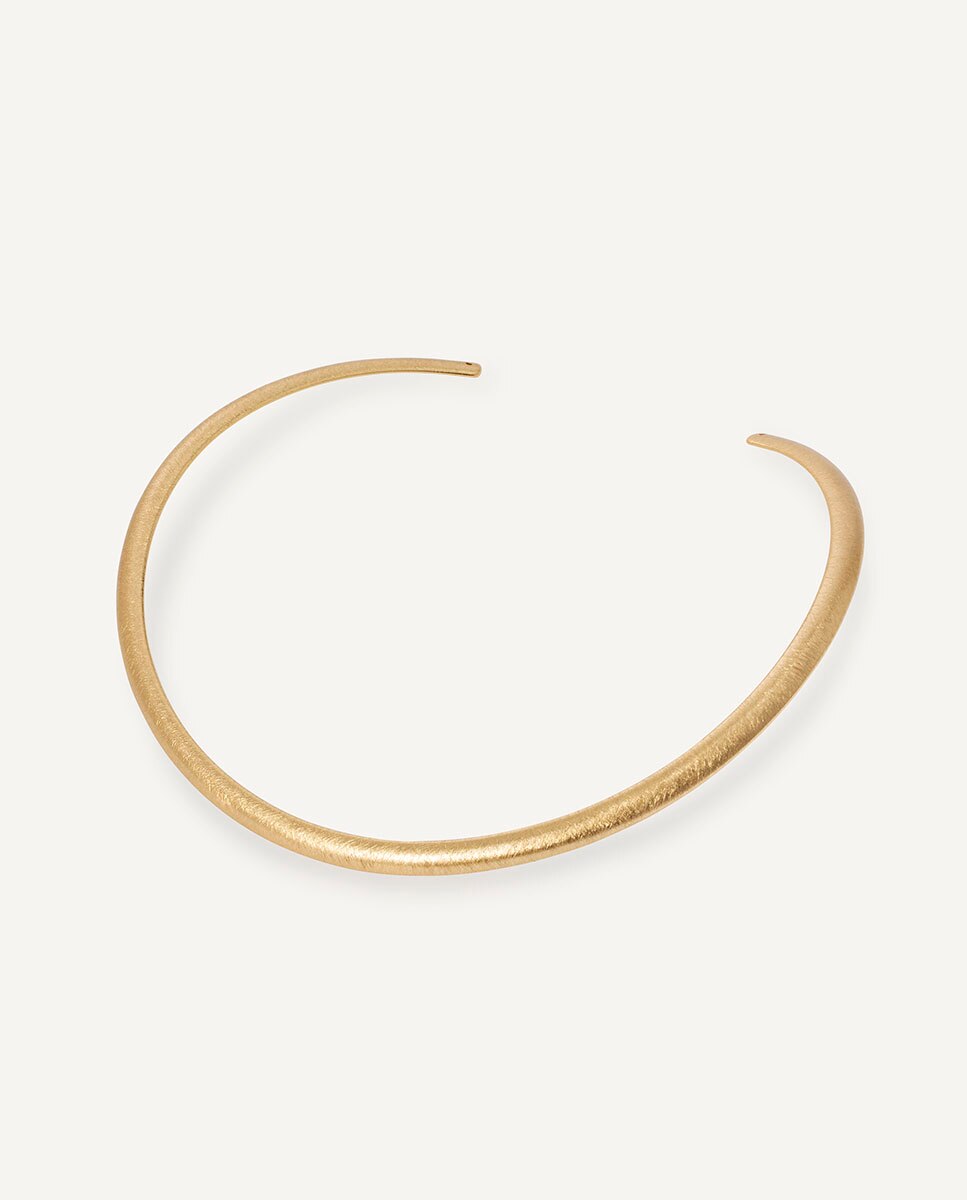 Imagen 0 de Choker rígido arc textura bañado en oro de 18 kt Dorado