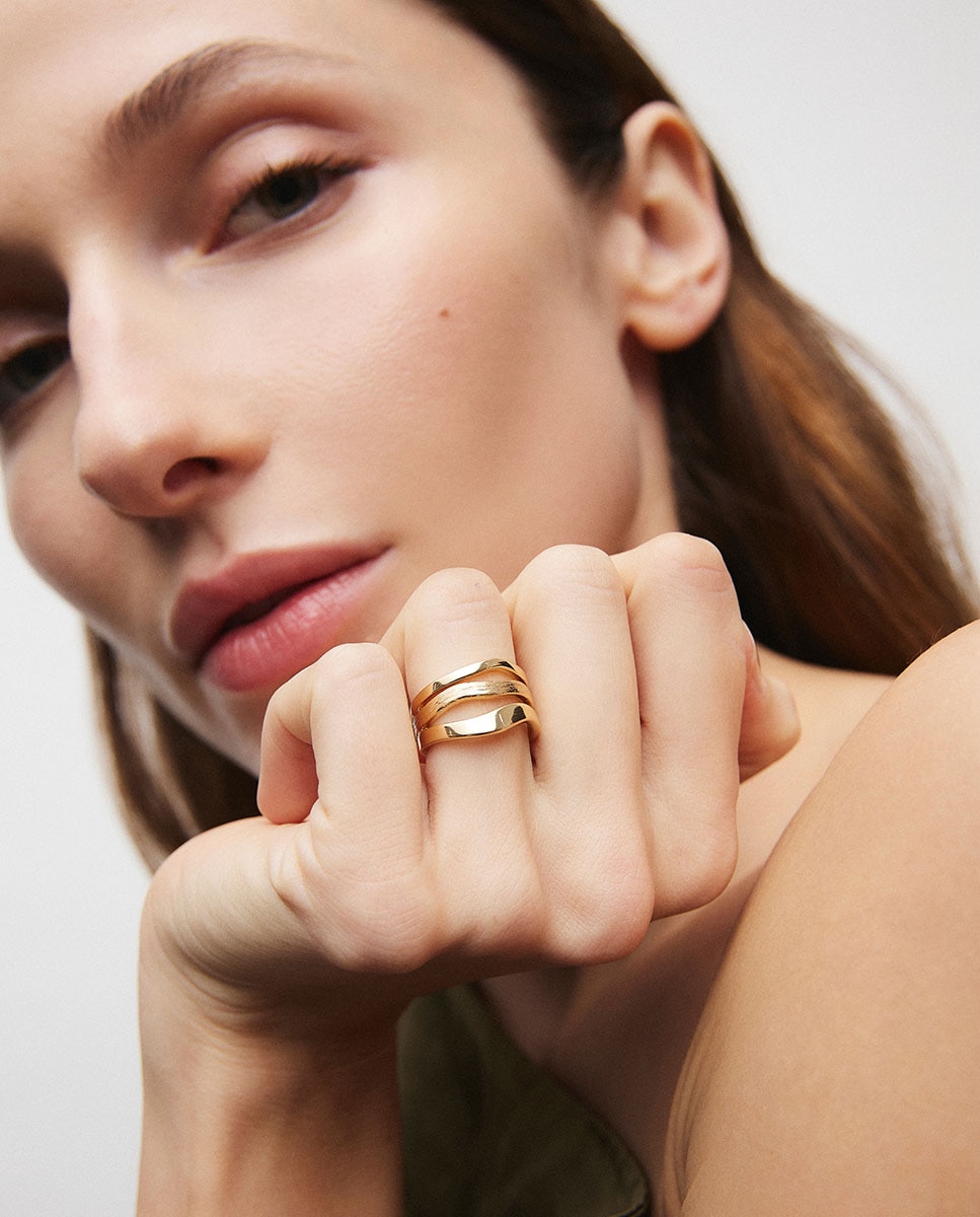 Imagen 2 de Anillo mar bañado en oro de 18 kt - Vidal & Vidal - Dorado Dorado