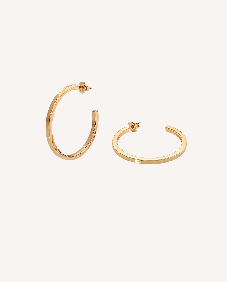 Pendientes de aro abierto 3mm bañados en oro de 18 kt Oro Vidal & Vidal Oro-1
