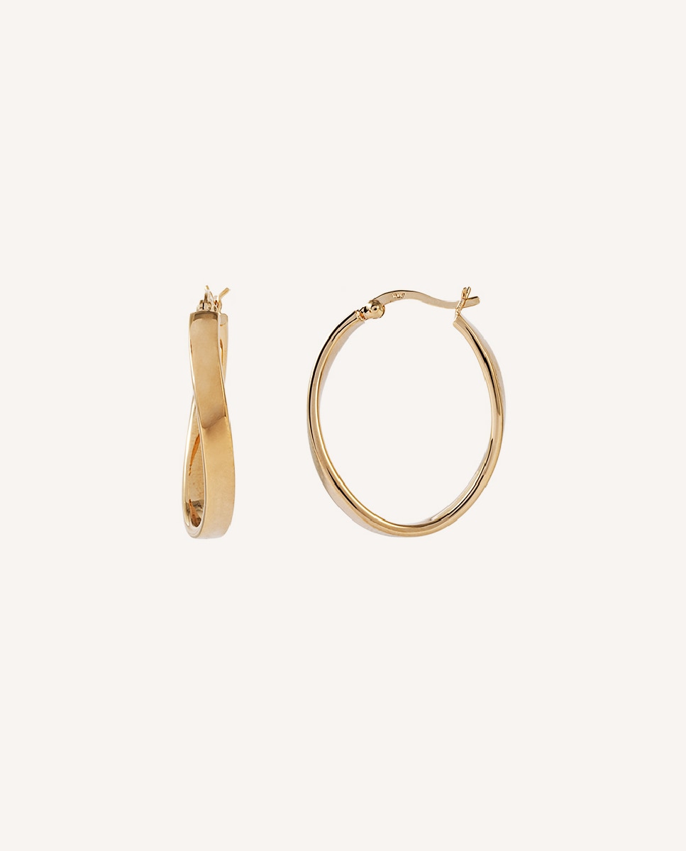 Pendientes de aro ovalado bañados en de 18 kt - Vidal & Vidal - Oro Oro-1
