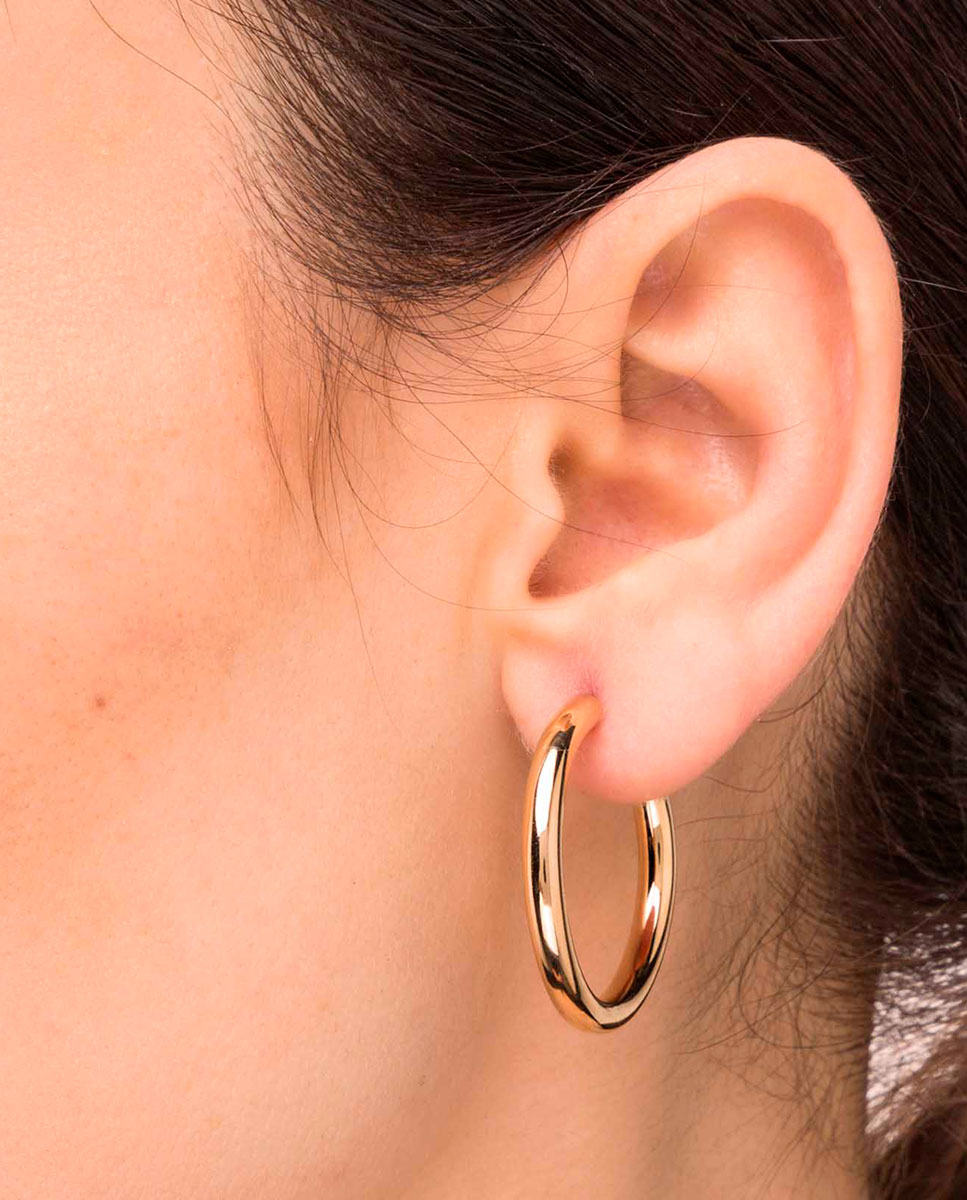 Pendientes de aro essentials bañados en de 18kt - Vidal & Vidal - Oro Oro-2