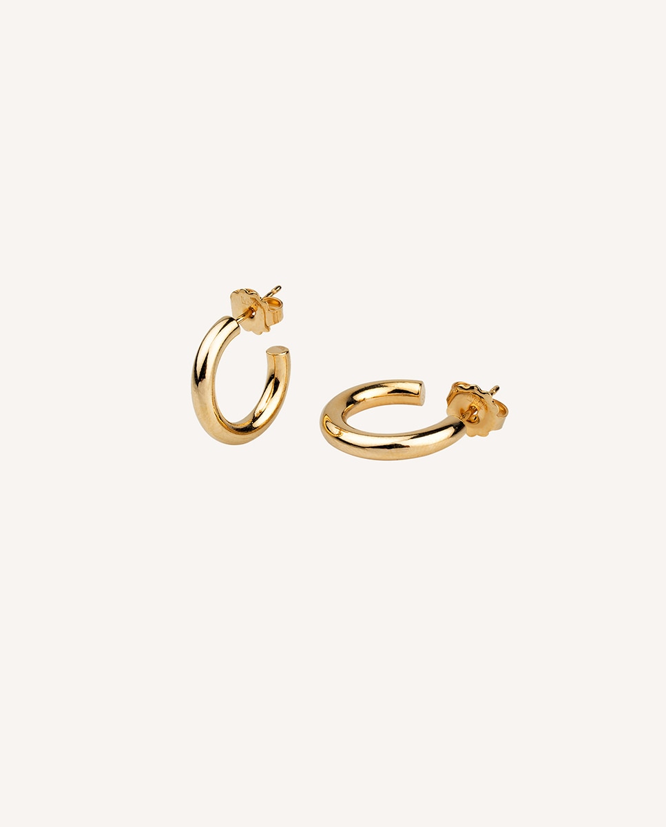 Imagen 1 de Pendientes de aro essentials bañados en oro de 18kt redondos - Vidal & Vidal - Oro Oro