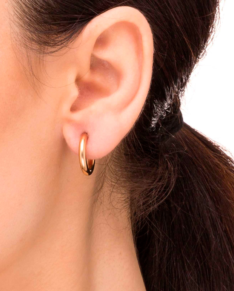 Imagen 2 de Pendientes de aro essentials bañados en oro de 18kt redondos - Vidal & Vidal - Oro Oro