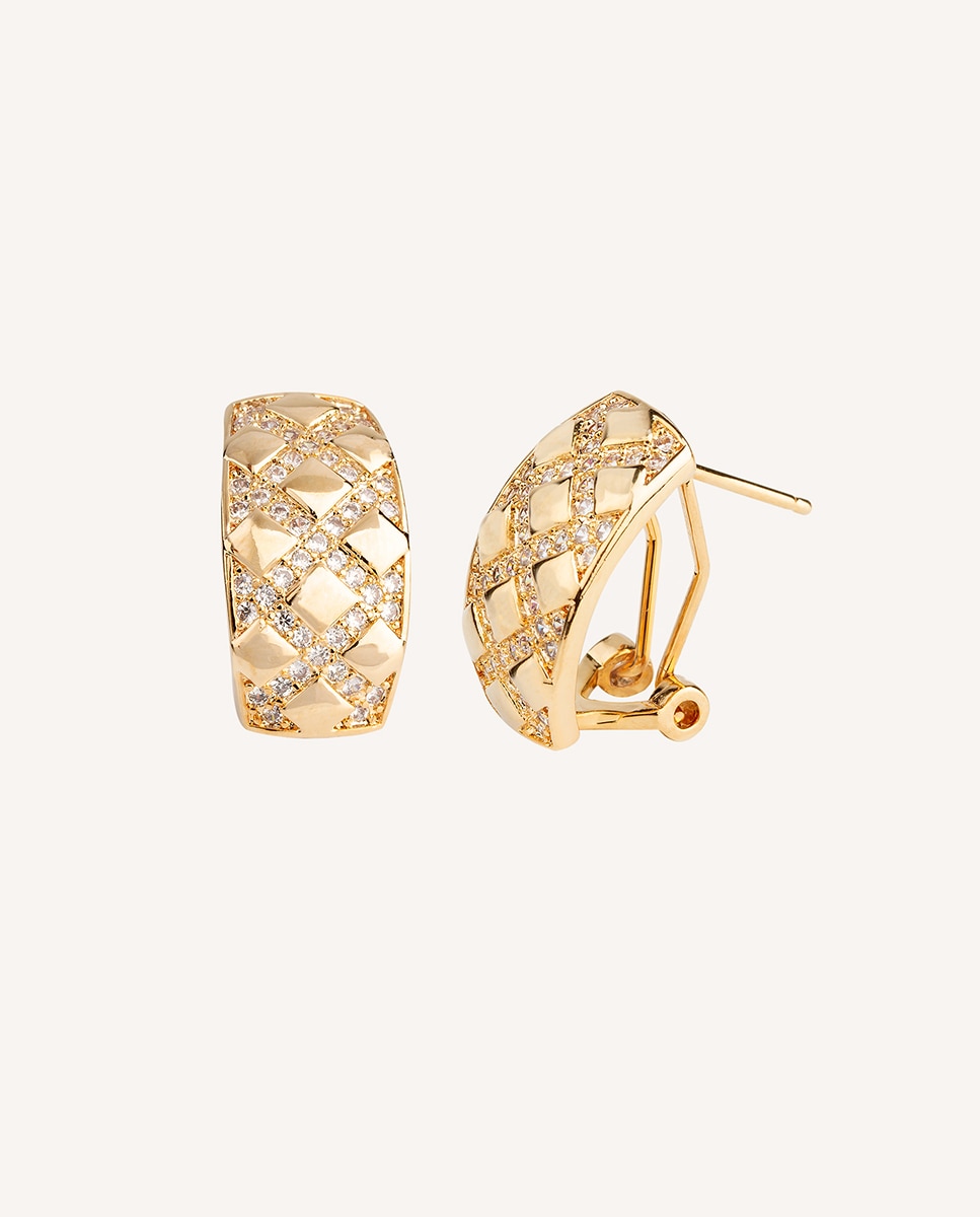 Imagen 1 de Pendientes essentials bañados en oro 18kt rombo con circonitas - Vidal & Vidal - Oro Oro
