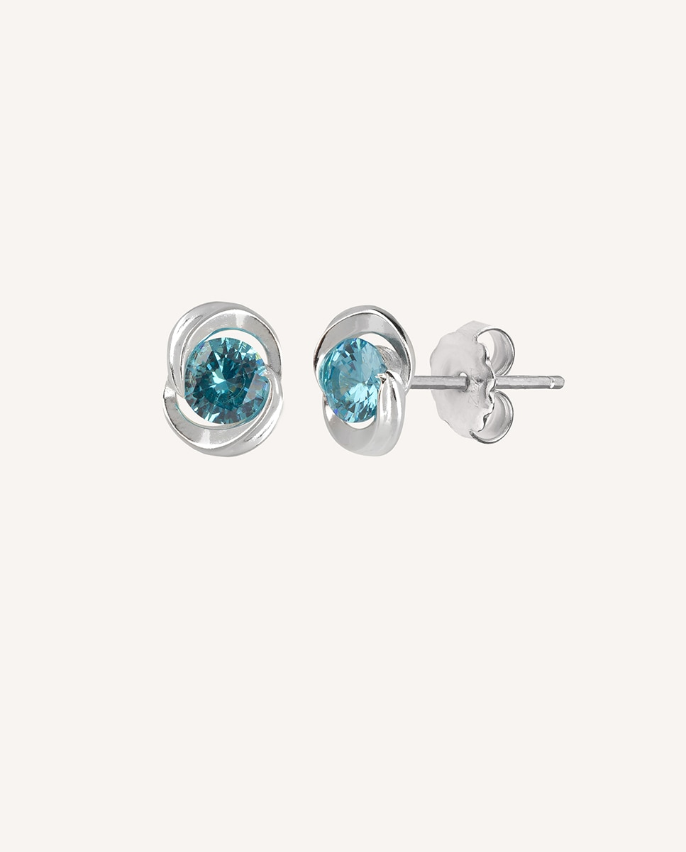 Pendientes essentials de plata 1ª ley 925 circonita azul