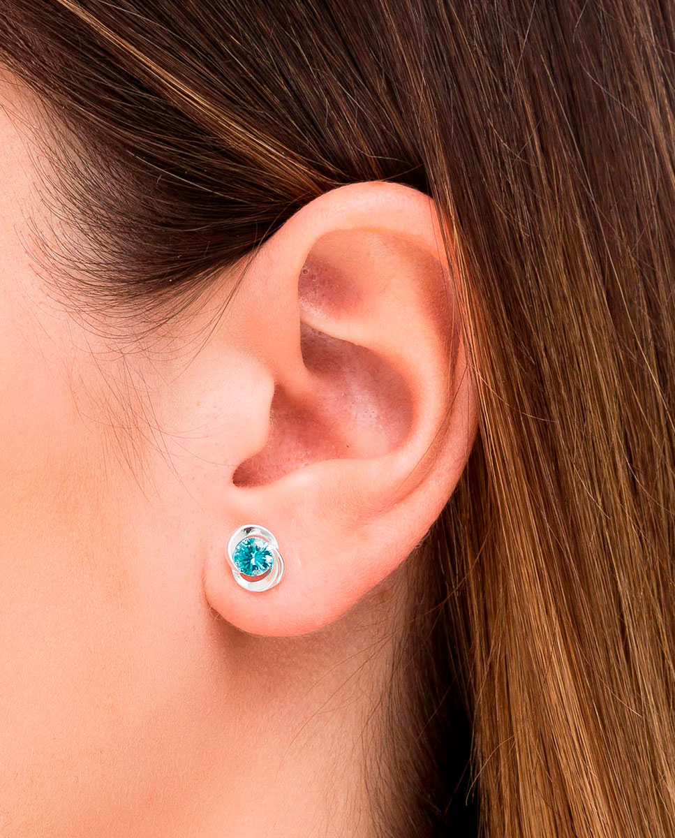 Imagen 2 de Pendientes essentials de plata 1ª ley 925 circonita - Vidal & Vidal - Azul Azul