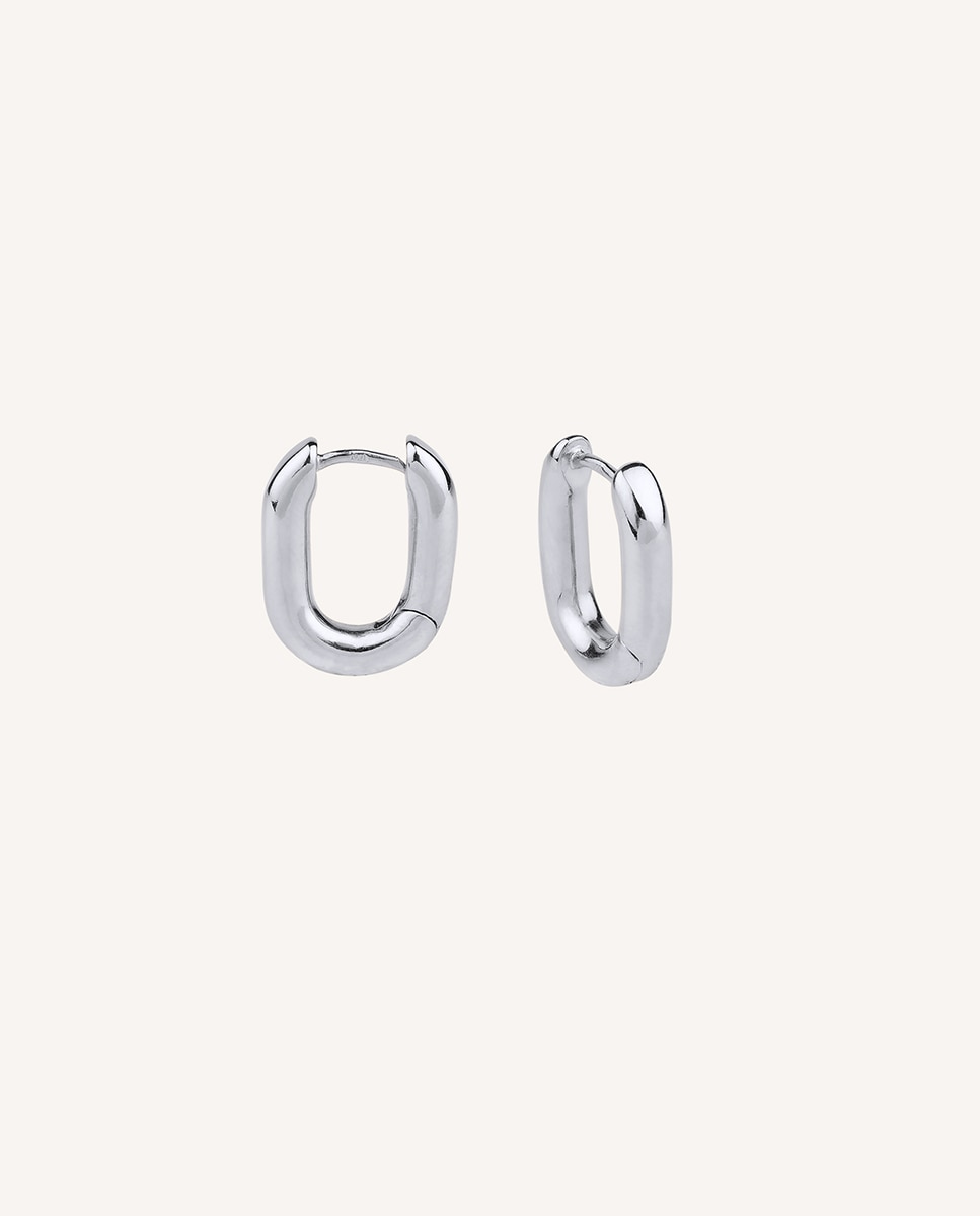 Pendientes de aro essentials bañados en plata articulado - Vidal & Vidal - Plata Plata-1