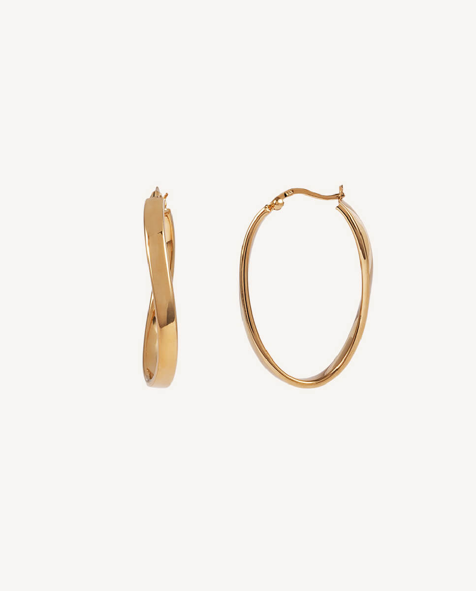 Pendientes melissa bañados en oro de 18 kt aro ovalado ondulado Oro Vidal & Vidal Oro-1