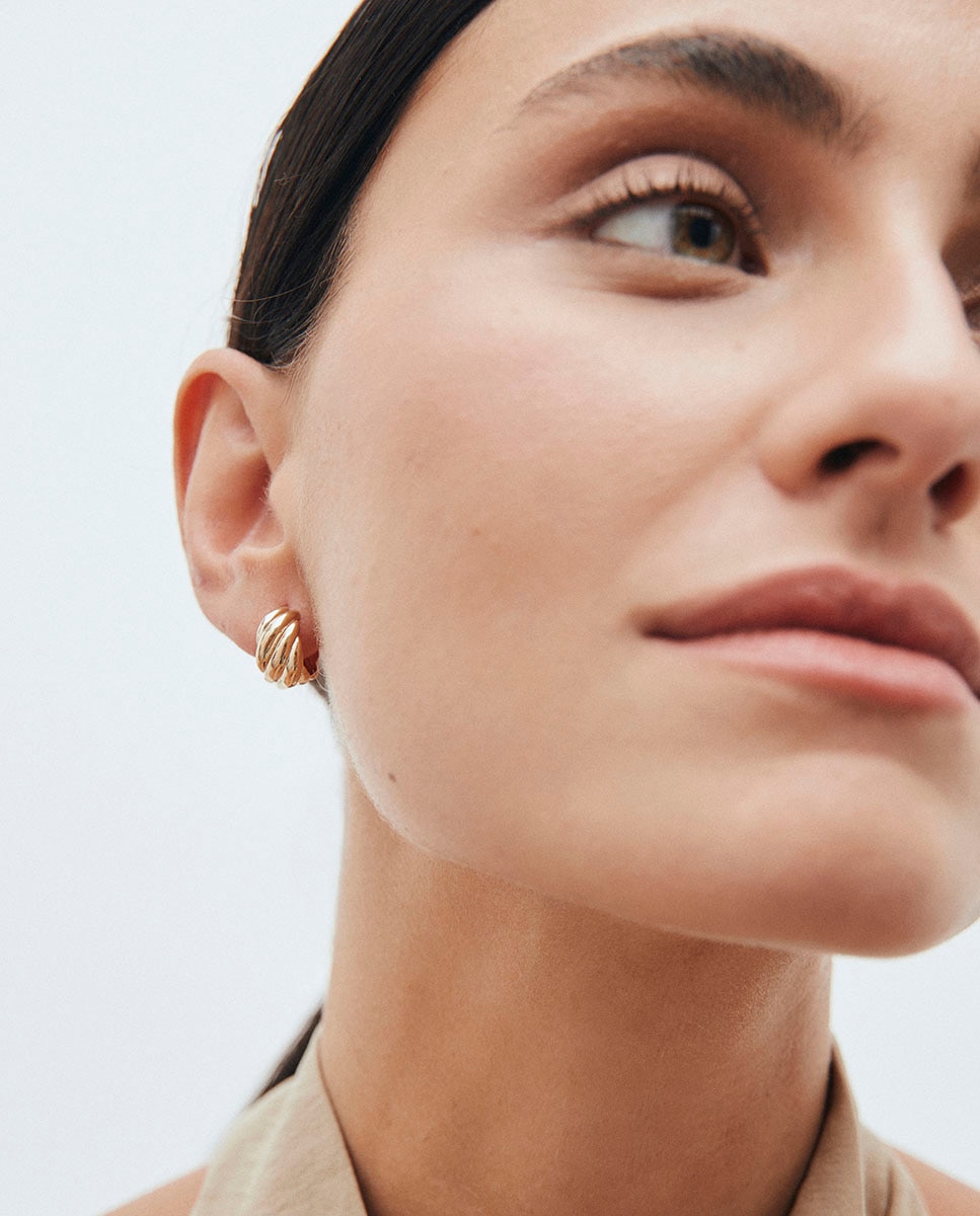 Pendientes de aro noémie bañados en oro de 18 kt Oro Vidal & Vidal Oro-2